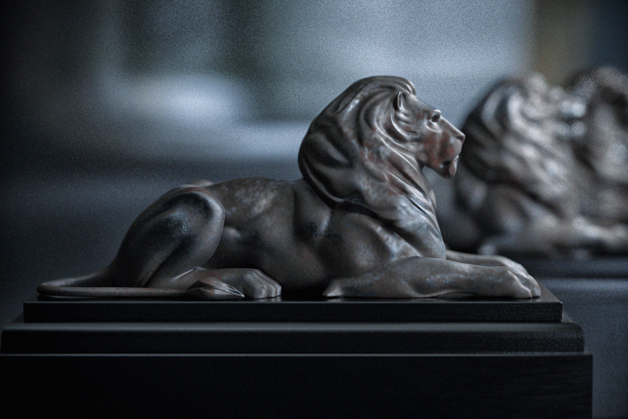 lion sculptures 3D model_7