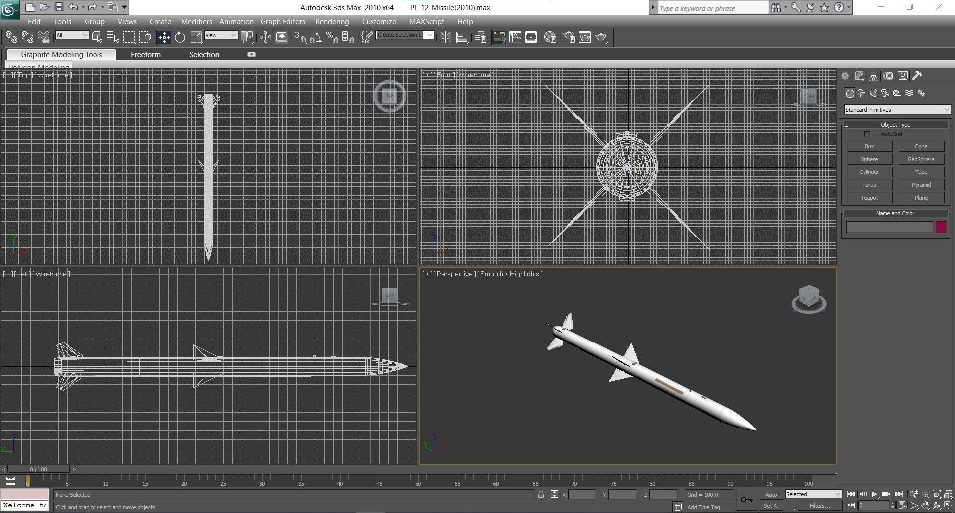 PL-12 Chinese BVR Air to Air Missile model Low-poly 3D model_13