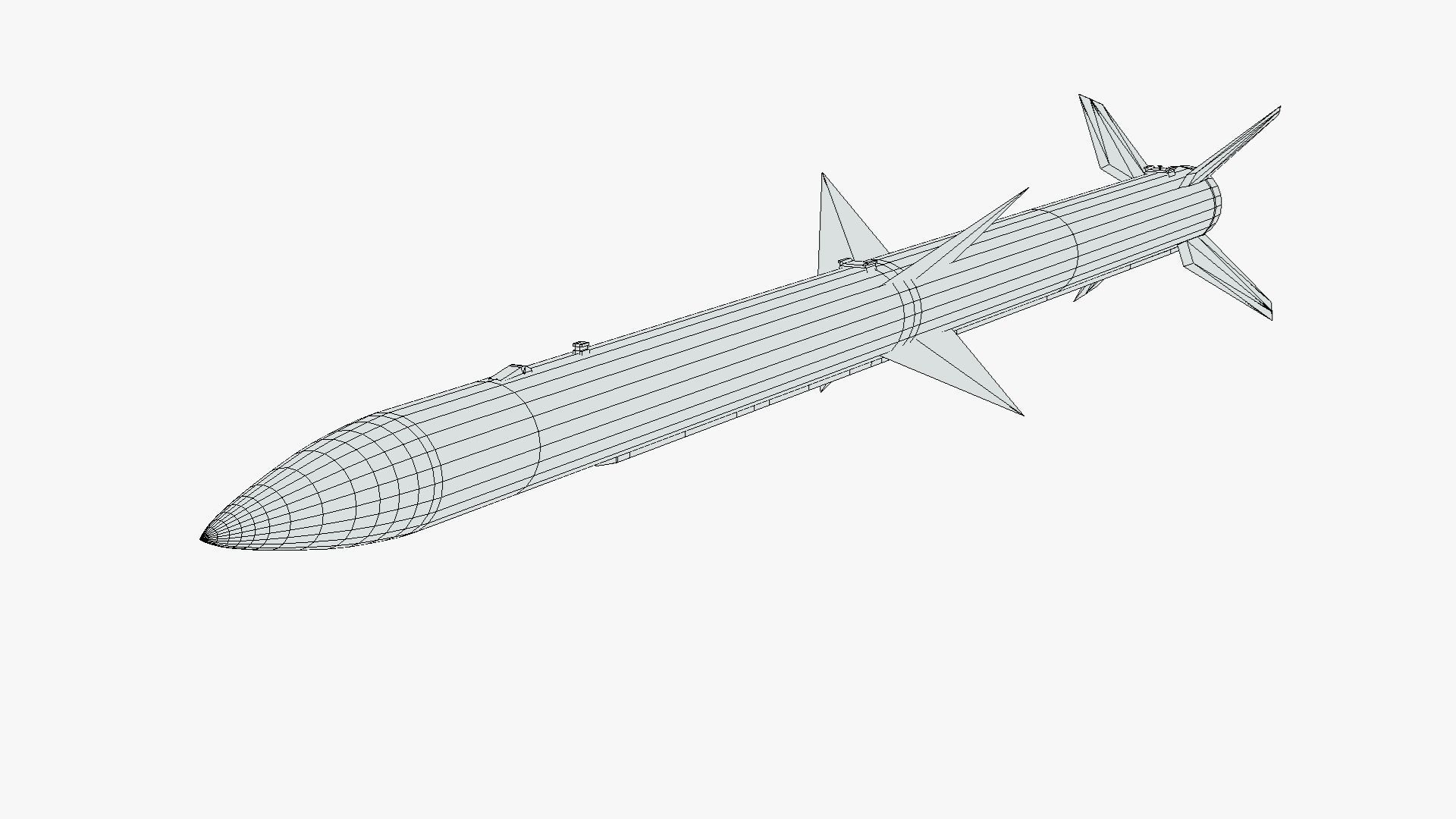 PL-12 Chinese BVR Air to Air Missile model Low-poly 3D model_8