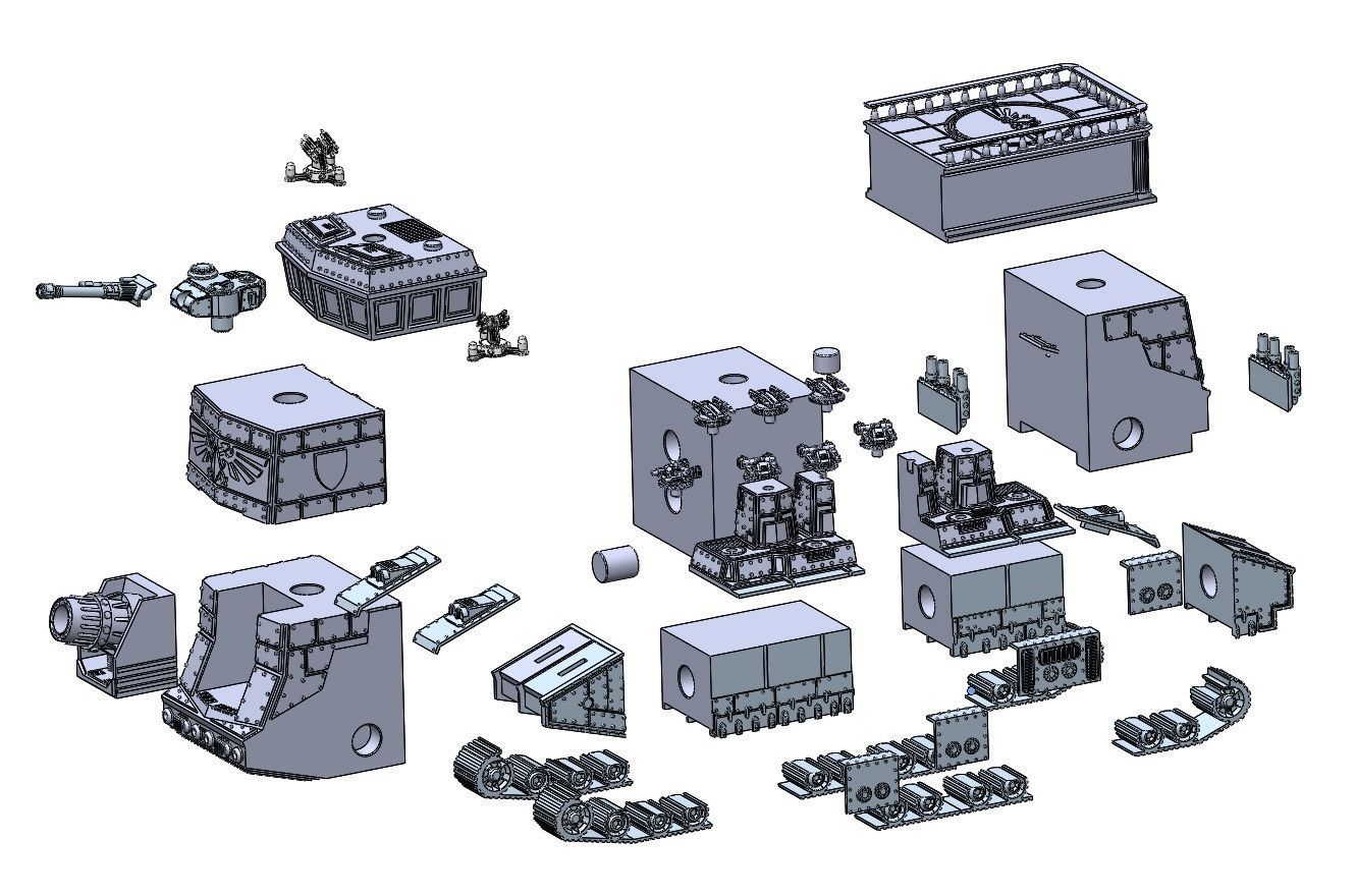 HQ infantry Tank 28mm size   3D print model_7