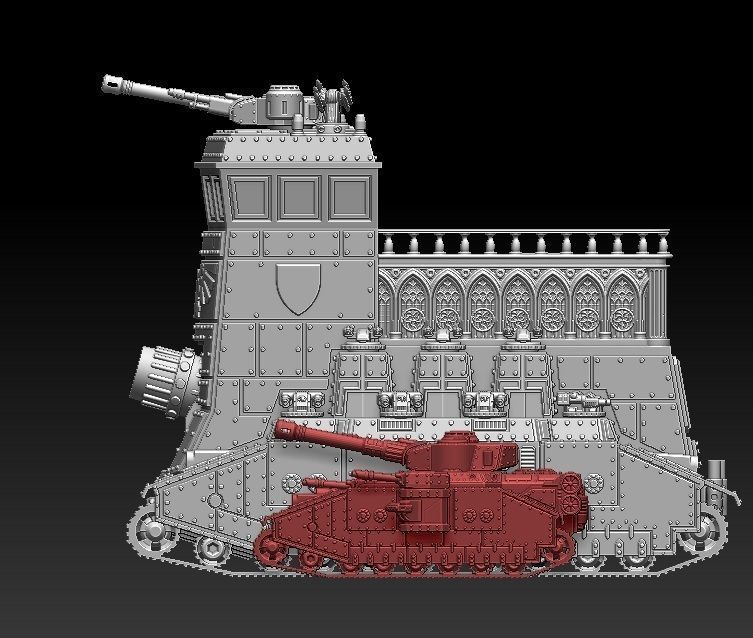 HQ infantry Tank 28mm size   3D print model_2