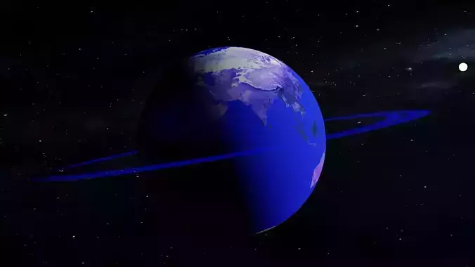 Animated Alien planet Earth Low-poly 3D model