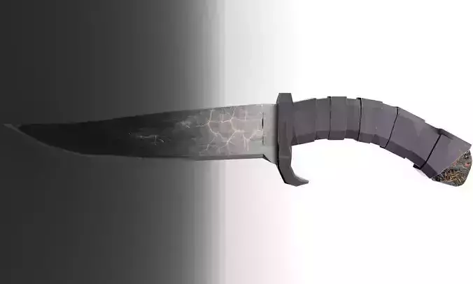 Knife with magma stone PBR Low-poly game ready 