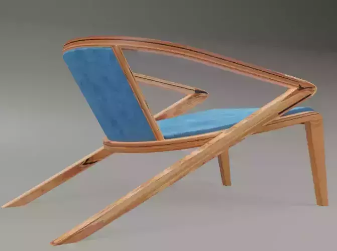 Chair 3 wooden with fabric