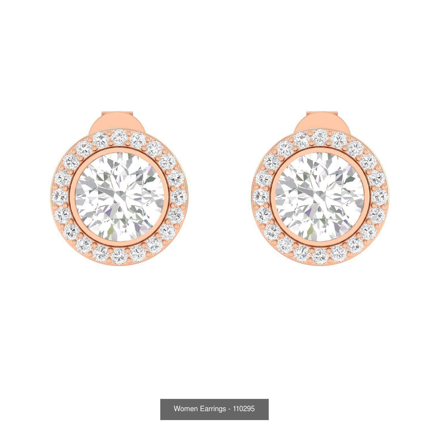80 Solitaire Diamond studs earrings  3D Model Collection_76