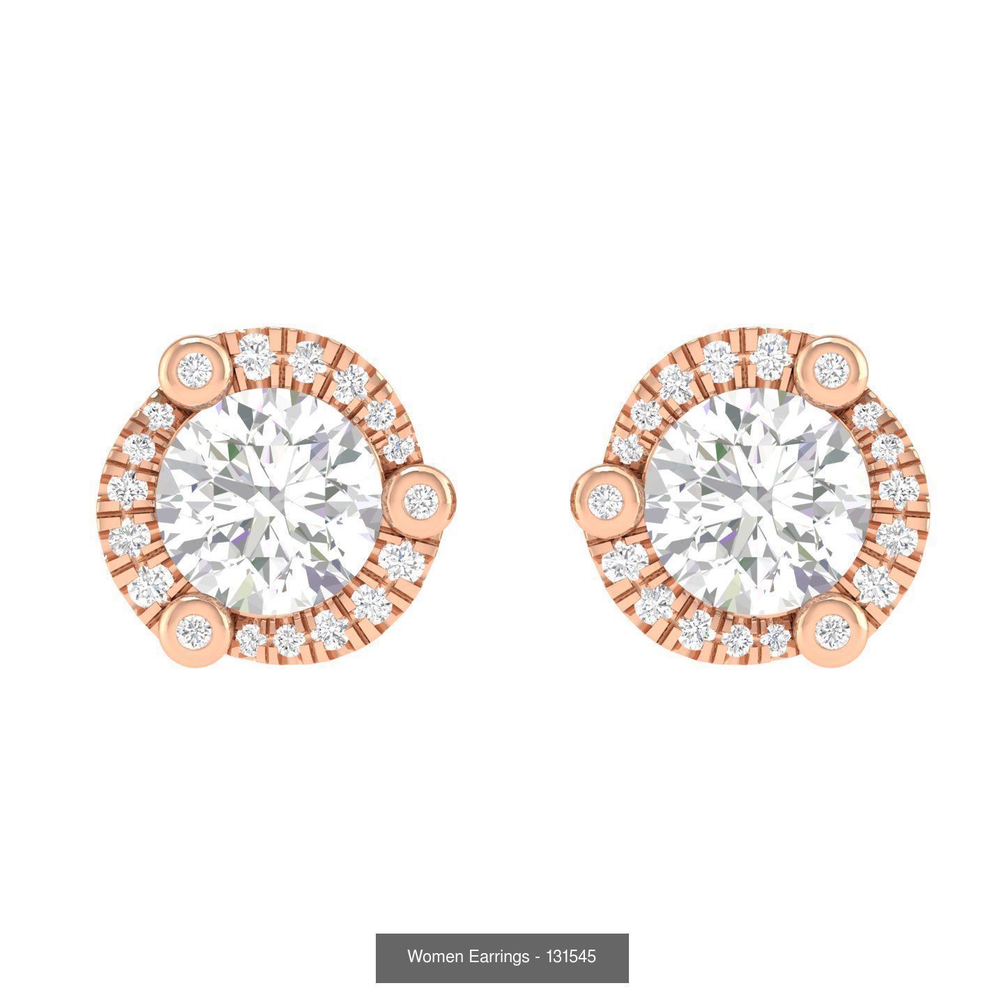 80 Solitaire Diamond studs earrings  3D Model Collection_65