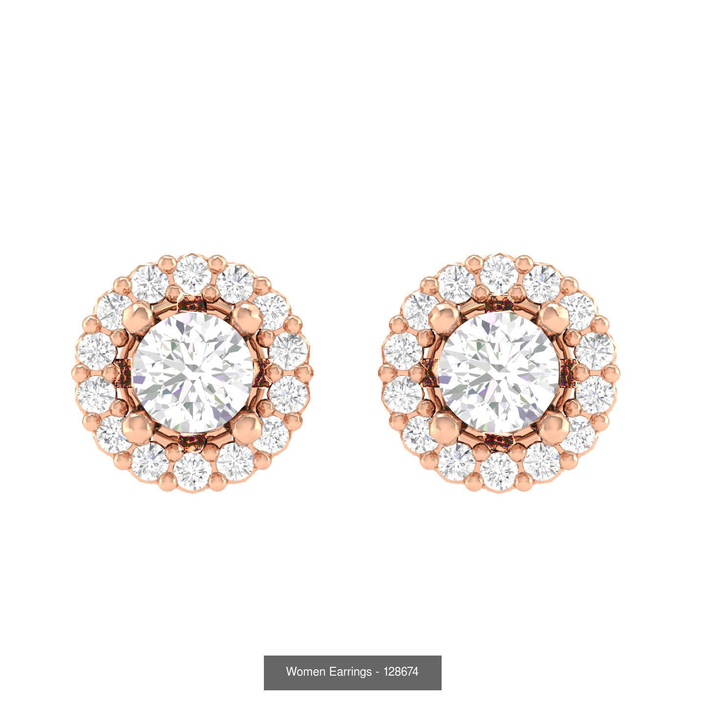 80 Solitaire Diamond studs earrings  3D Model Collection_71