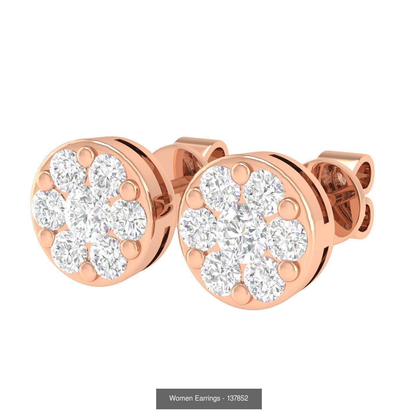 80 Solitaire Diamond studs earrings  3D Model Collection_58