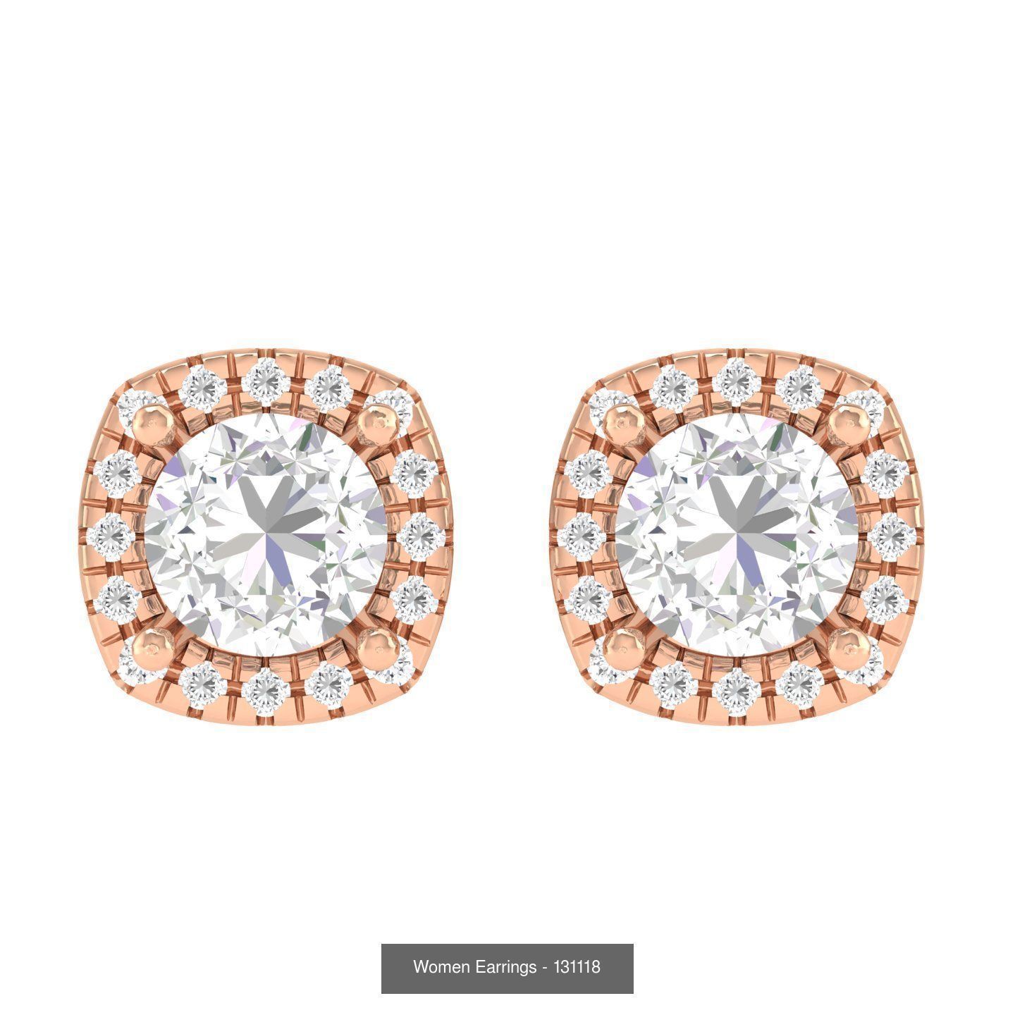 80 Solitaire Diamond studs earrings  3D Model Collection_66