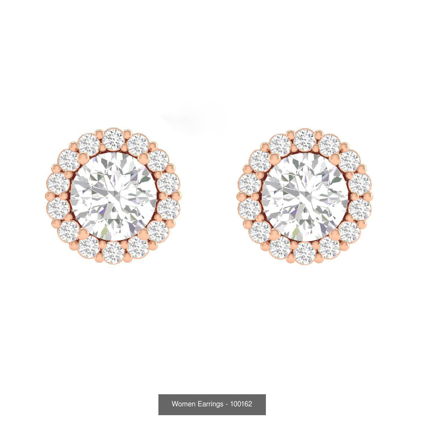 80 Solitaire Diamond studs earrings  3D Model Collection_88