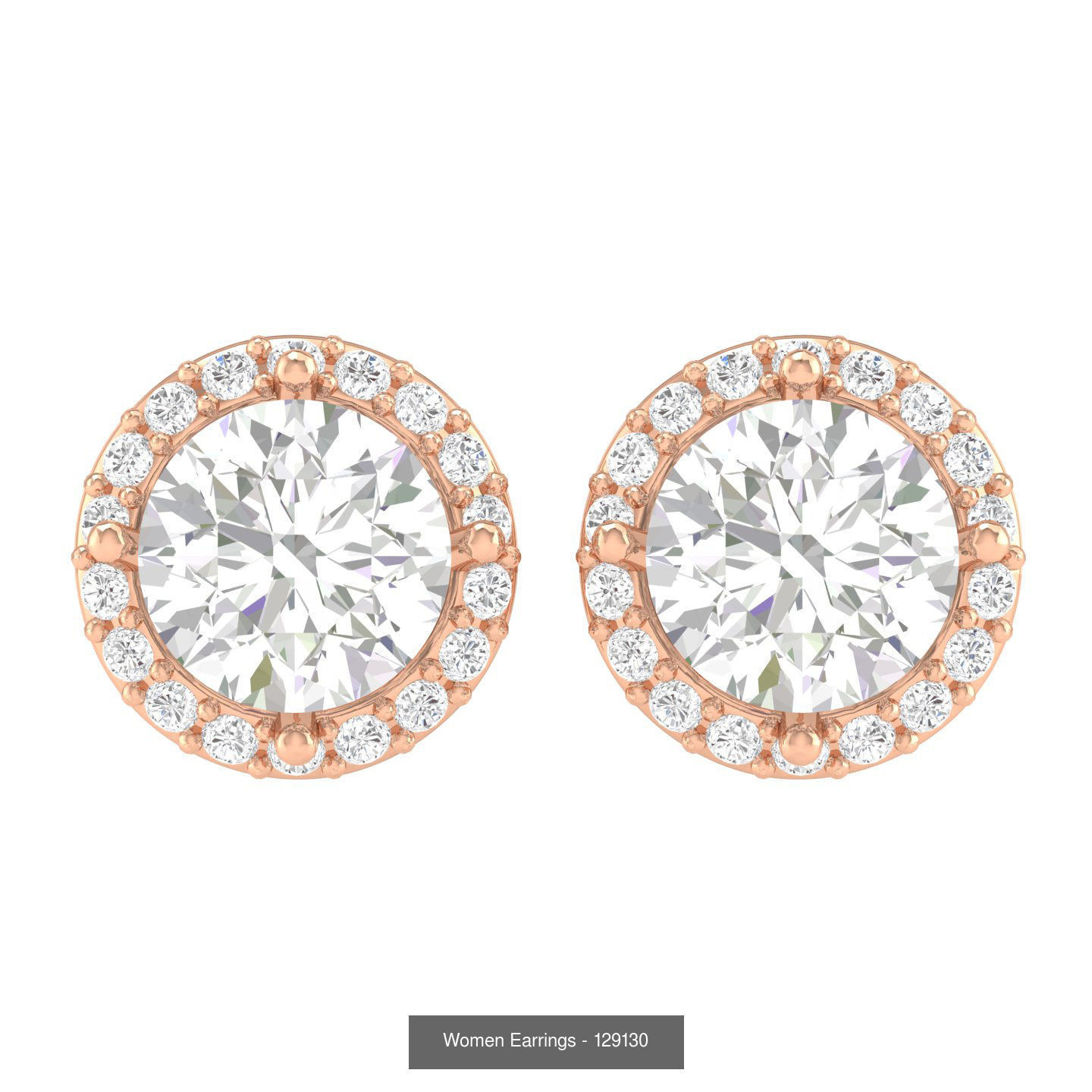 80 Solitaire Diamond studs earrings  3D Model Collection_67