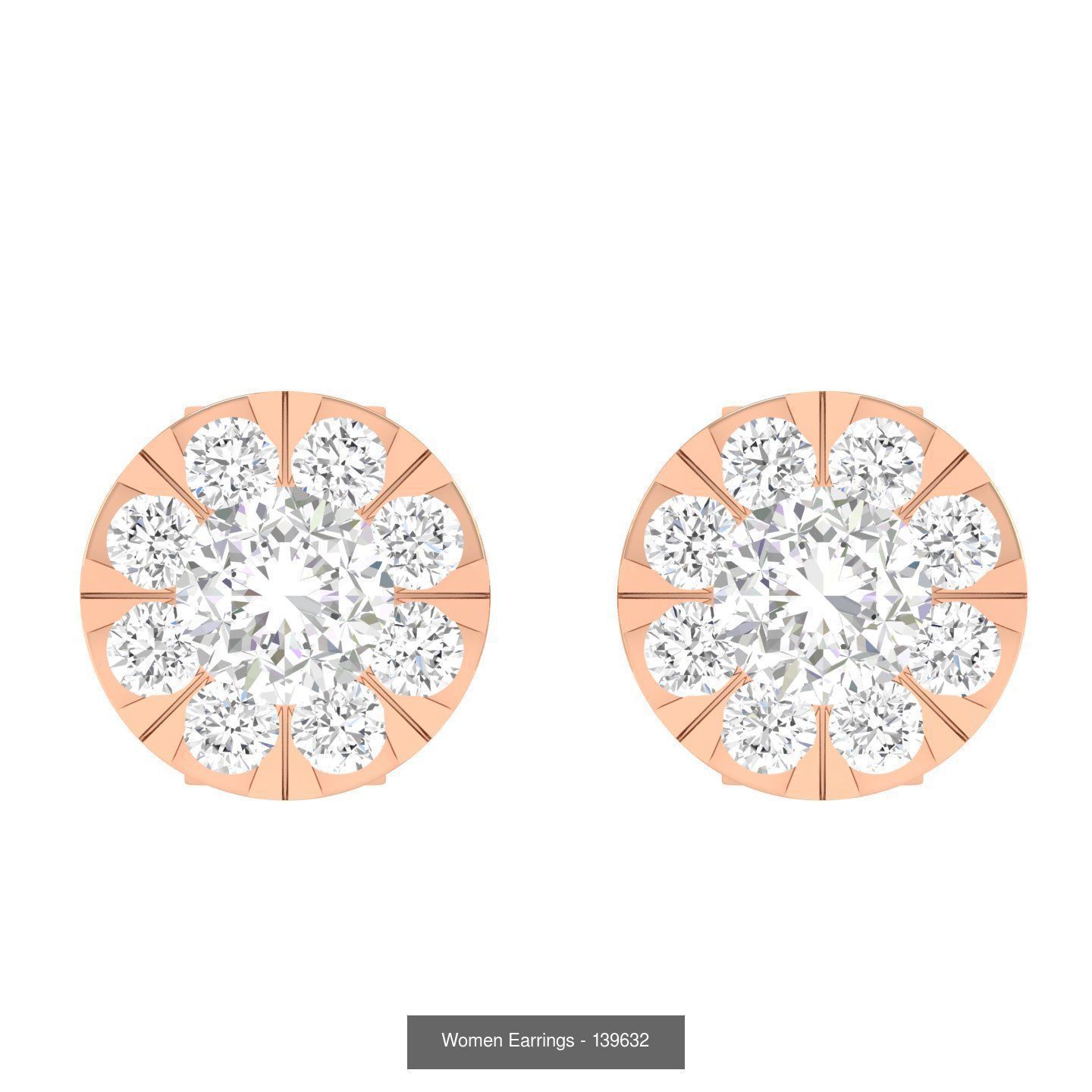 80 Solitaire Diamond studs earrings  3D Model Collection_55