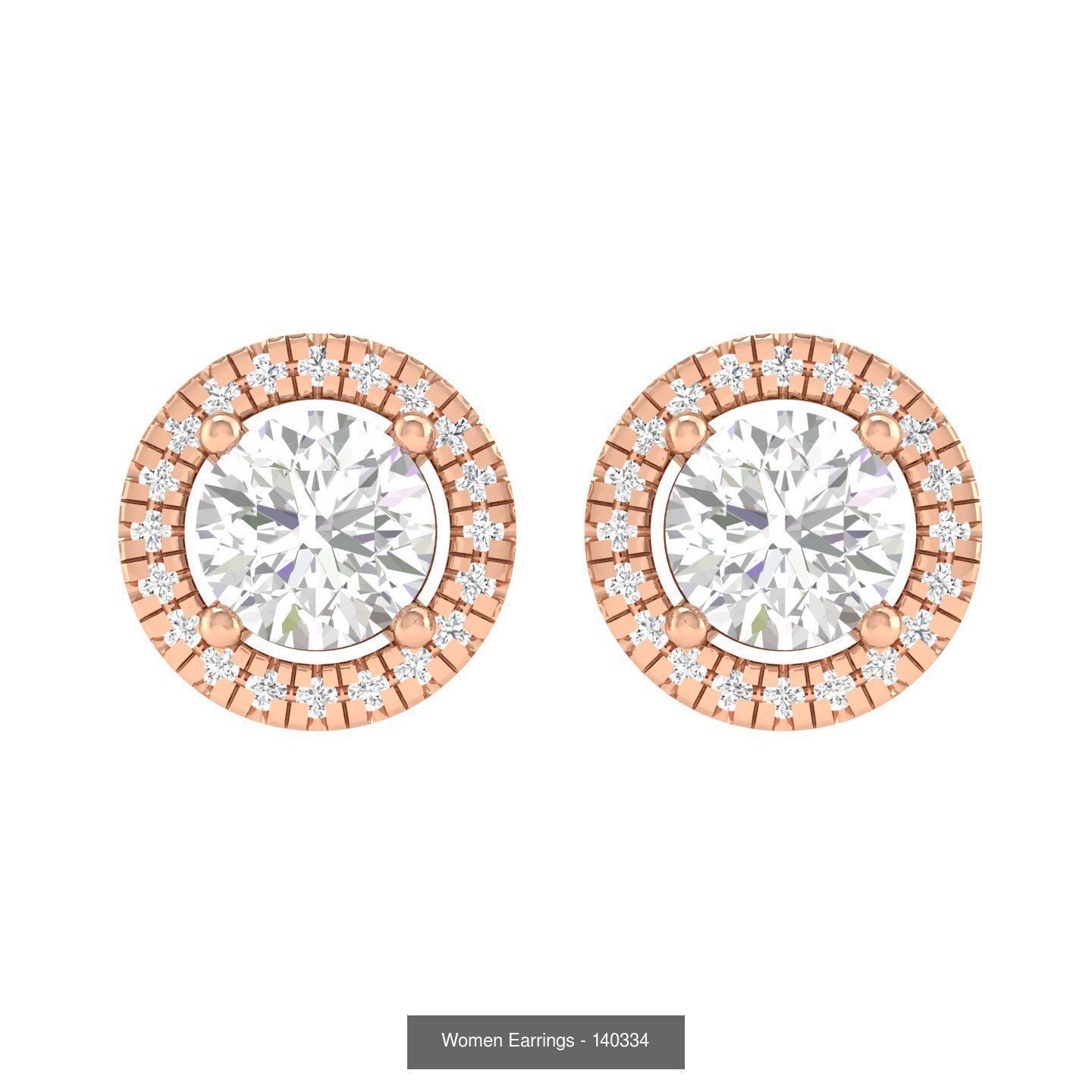 80 Solitaire Diamond studs earrings  3D Model Collection_30