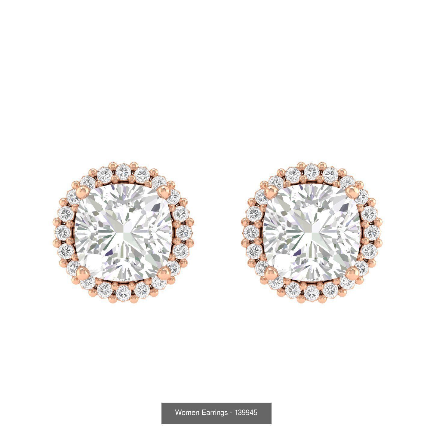 80 Solitaire Diamond studs earrings  3D Model Collection_45