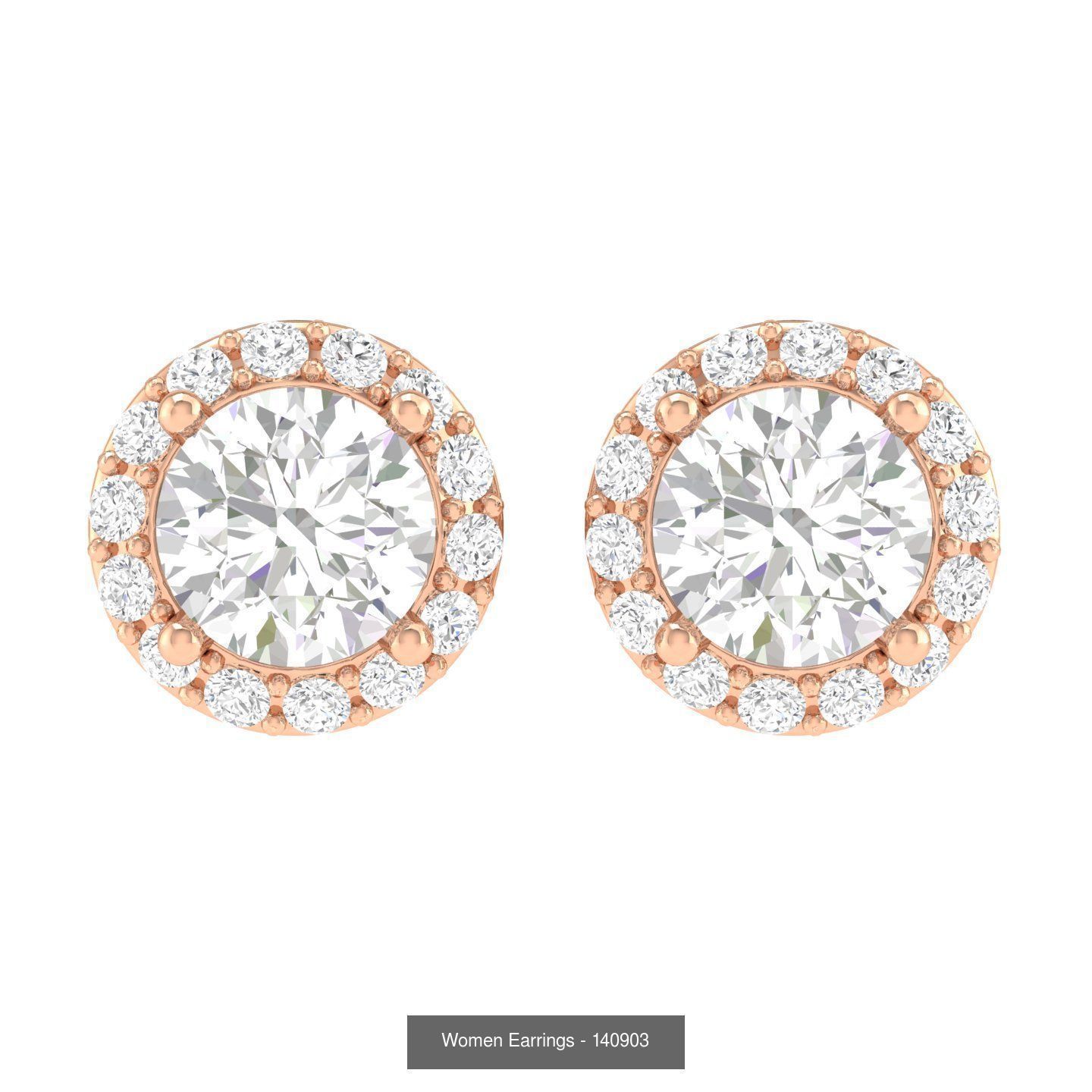 80 Solitaire Diamond studs earrings  3D Model Collection_18