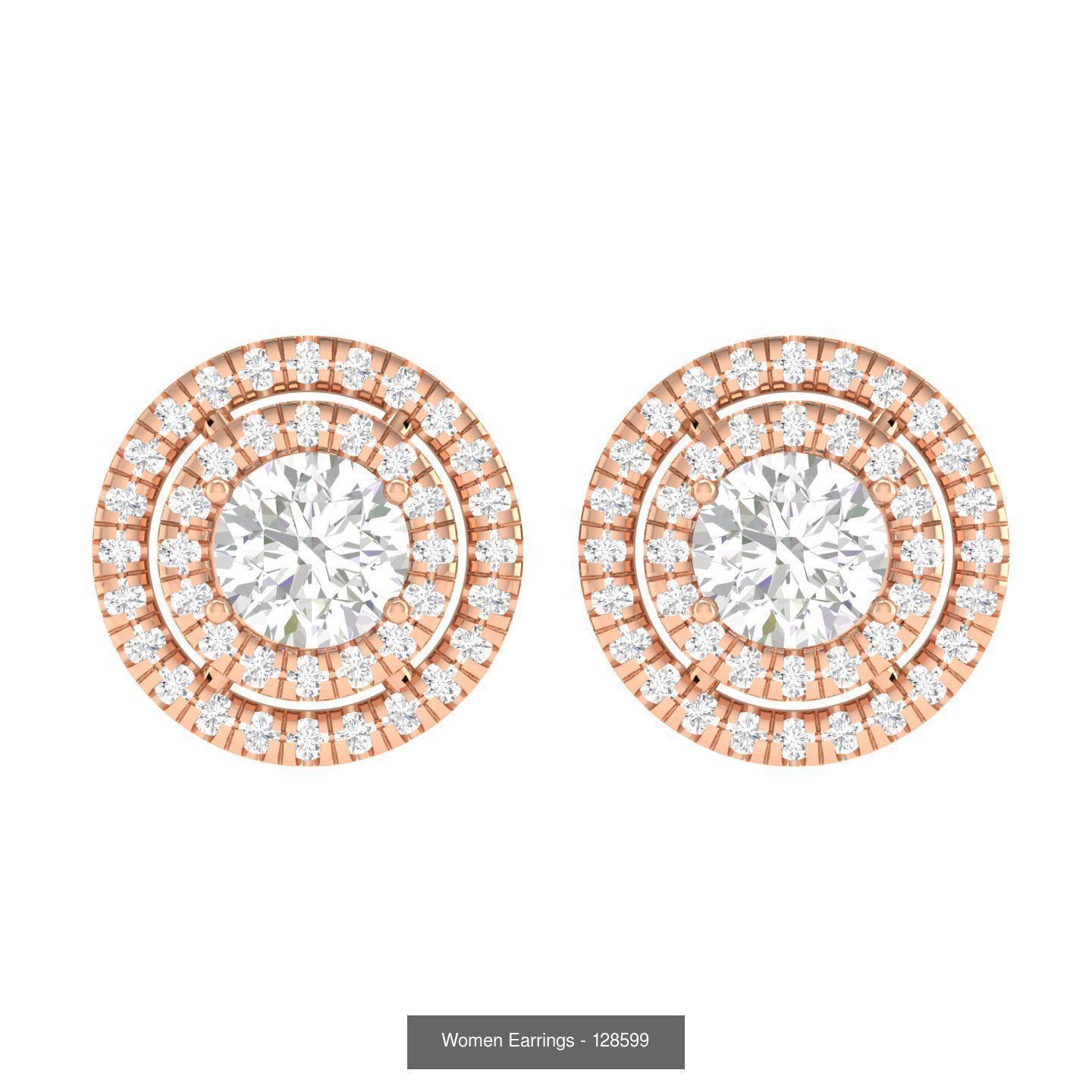 80 Solitaire Diamond studs earrings  3D Model Collection_74