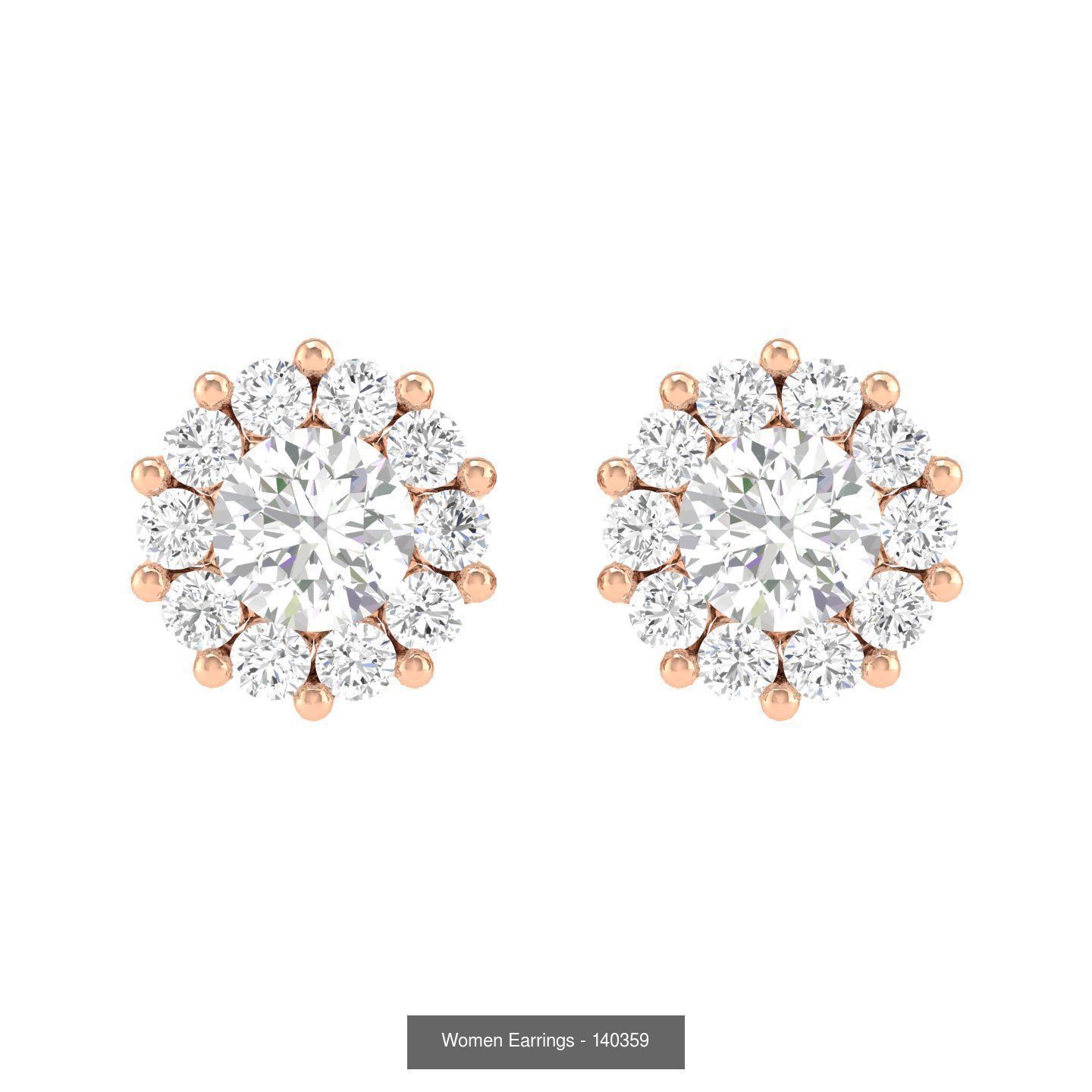 80 Solitaire Diamond studs earrings  3D Model Collection_28