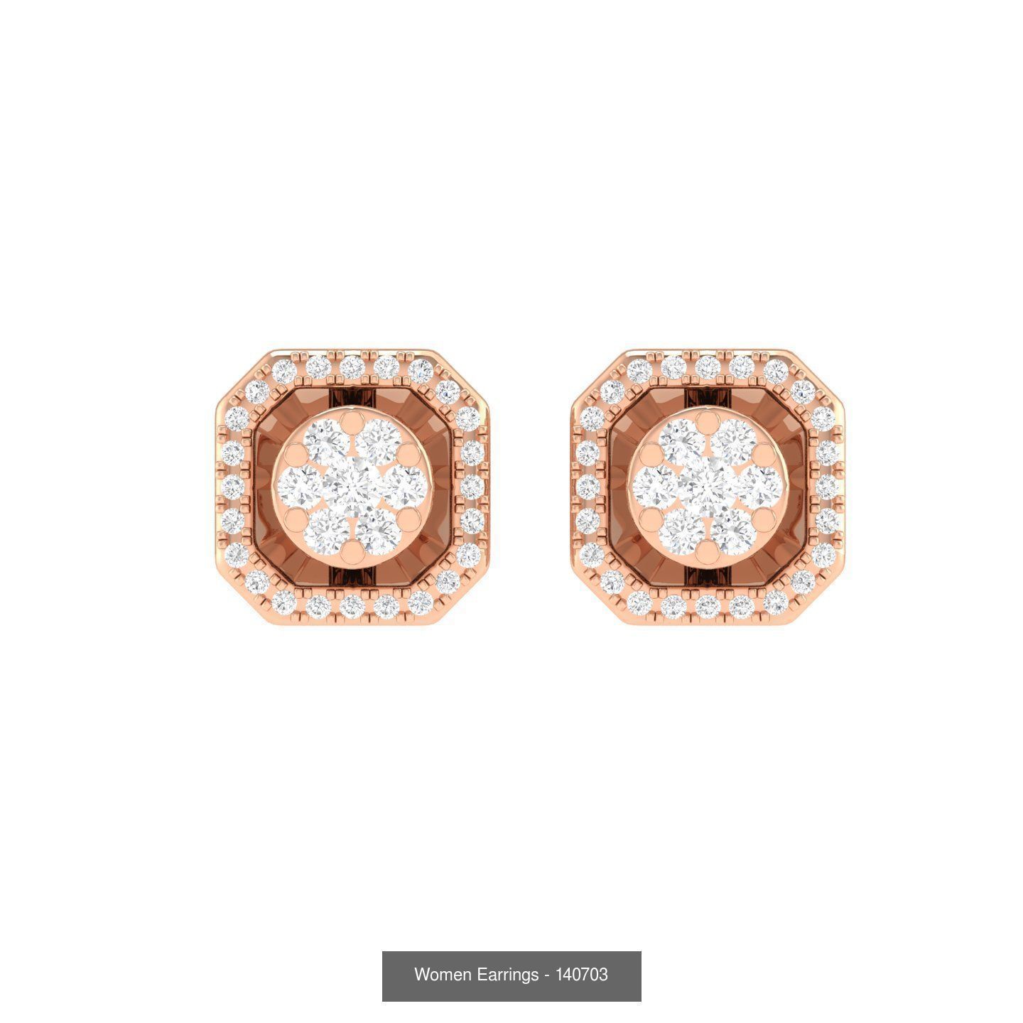80 Solitaire Diamond studs earrings  3D Model Collection_22