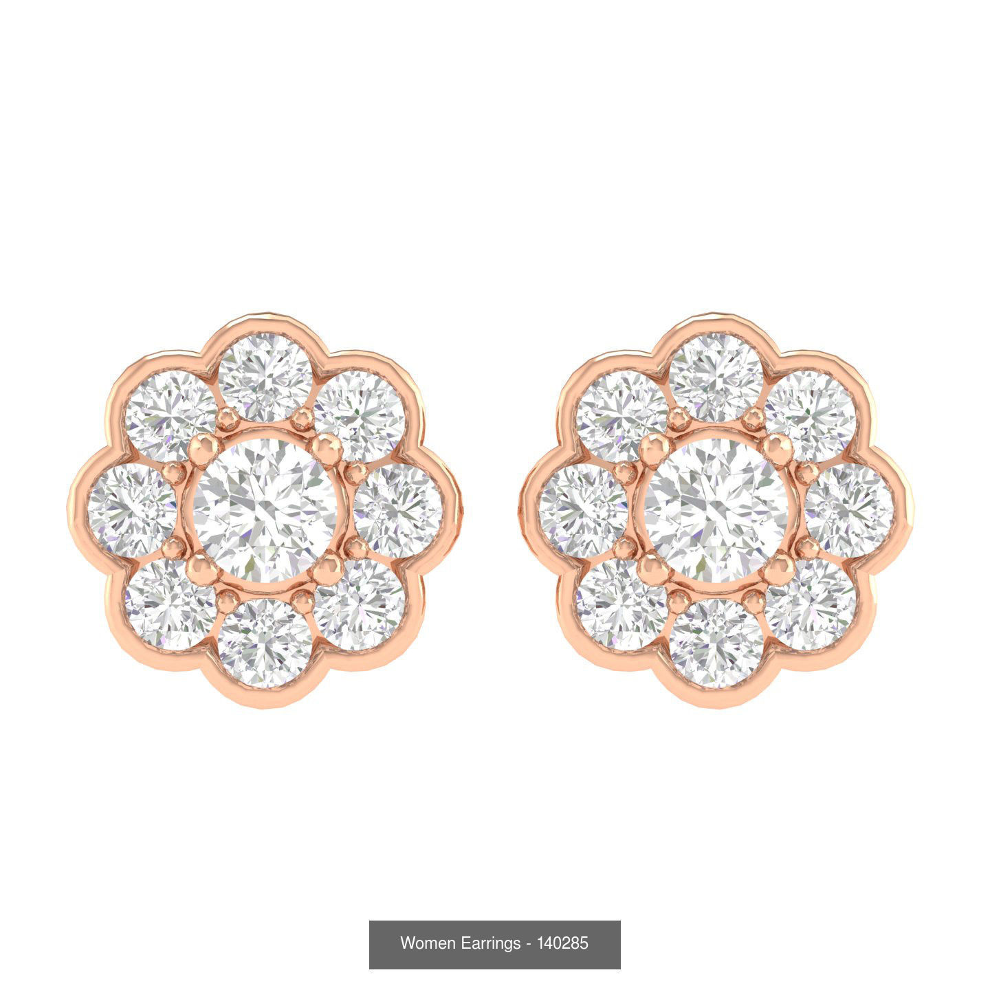 80 Solitaire Diamond studs earrings  3D Model Collection_34
