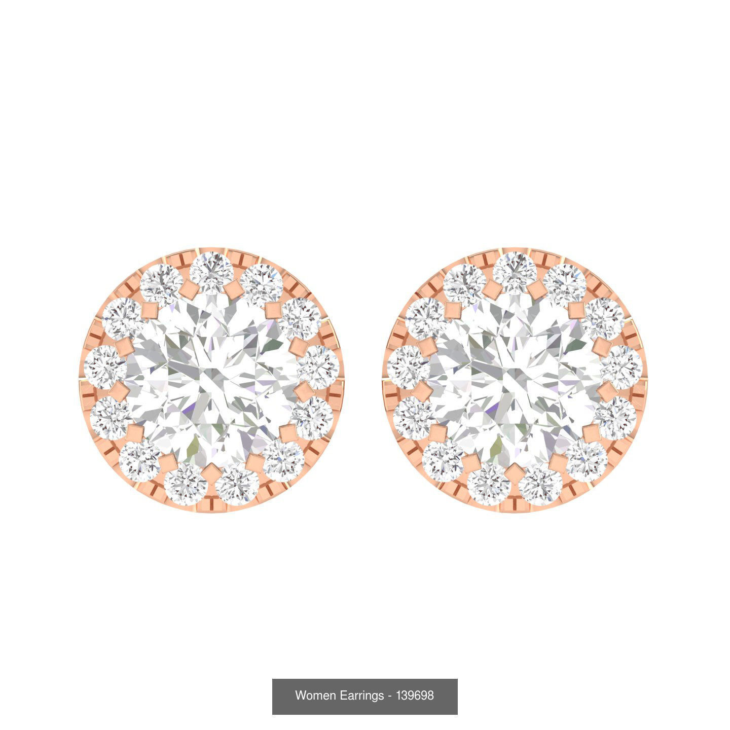 80 Solitaire Diamond studs earrings  3D Model Collection_53