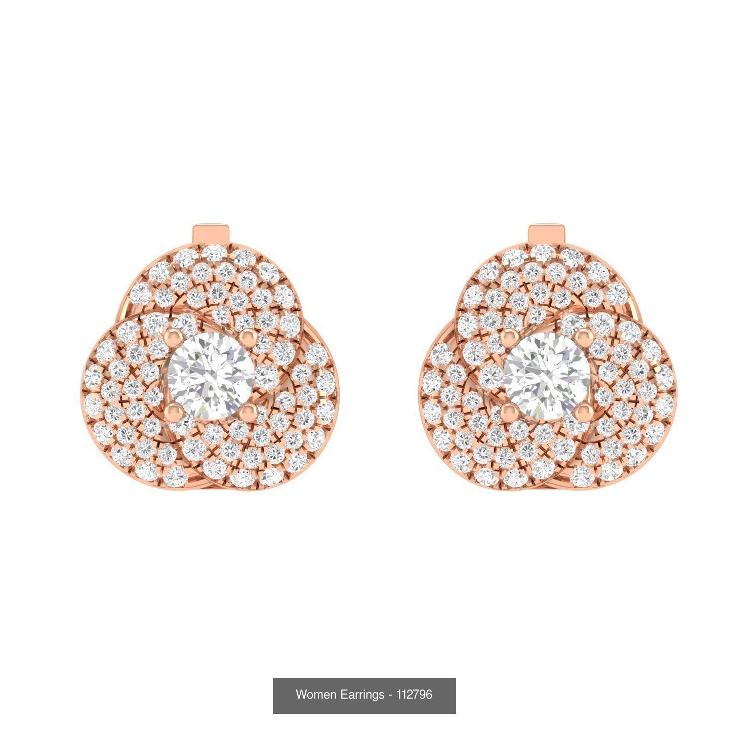 80 Solitaire Diamond studs earrings  3D Model Collection_9