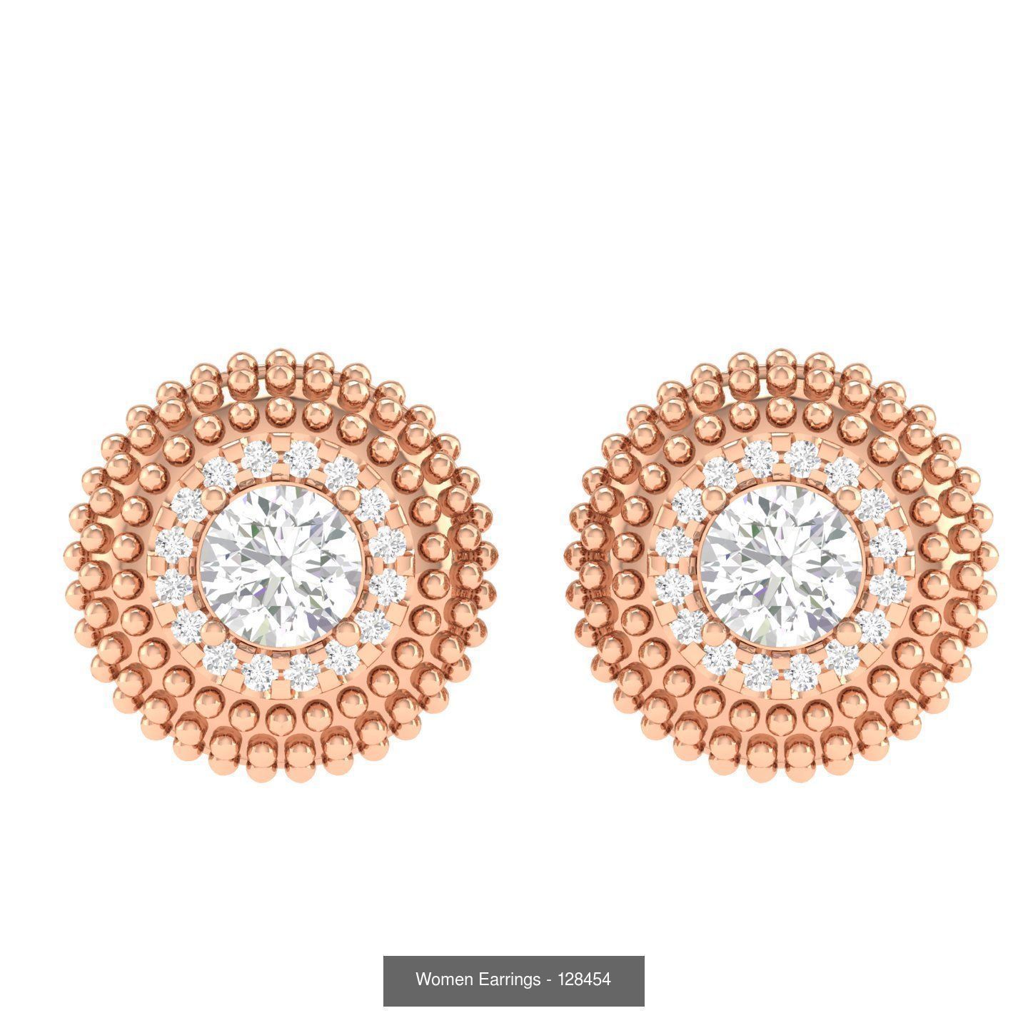 80 Solitaire Diamond studs earrings  3D Model Collection_75