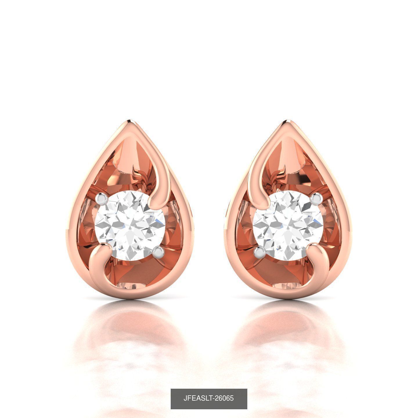 80 Solitaire Diamond studs earrings  3D Model Collection_11