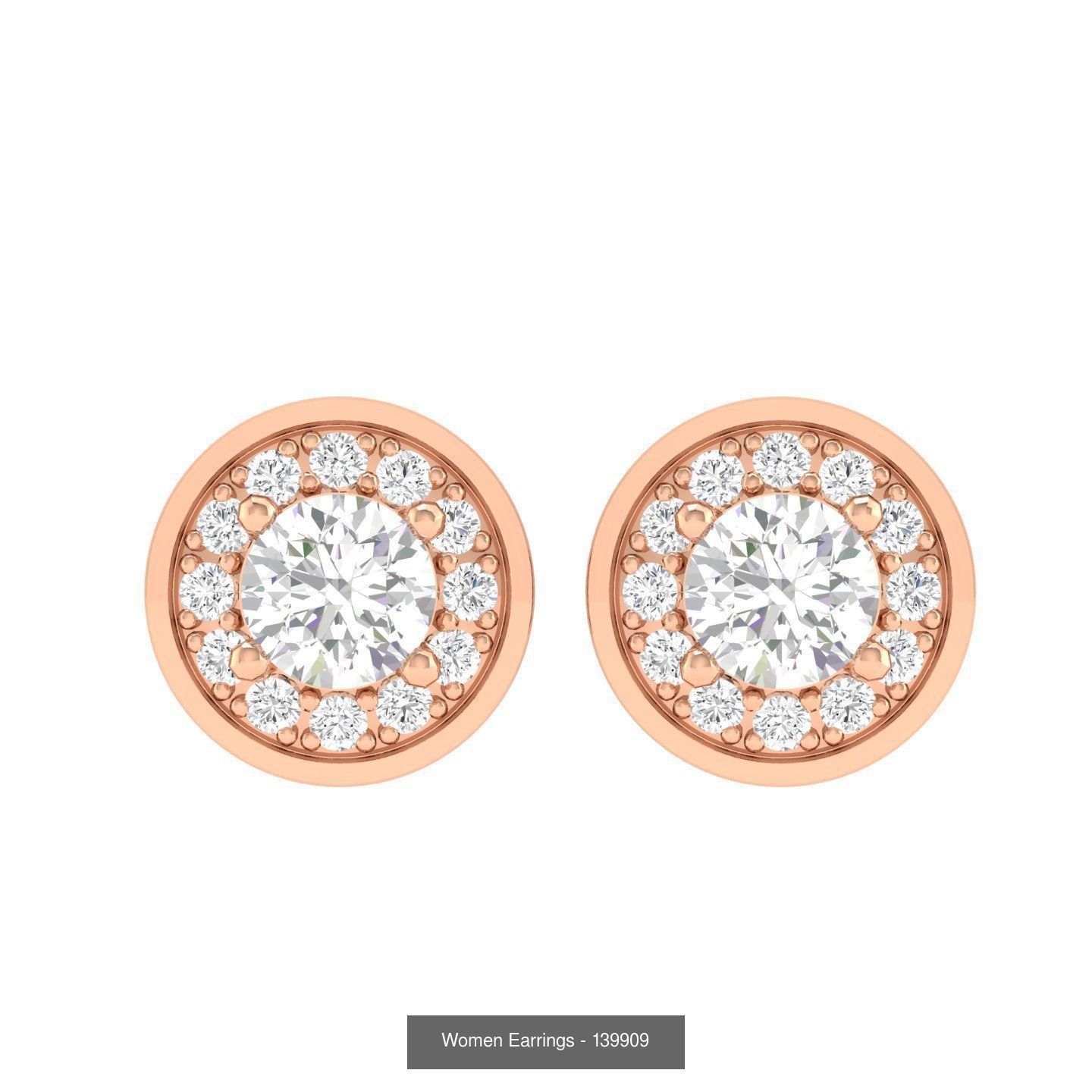 80 Solitaire Diamond studs earrings  3D Model Collection_49