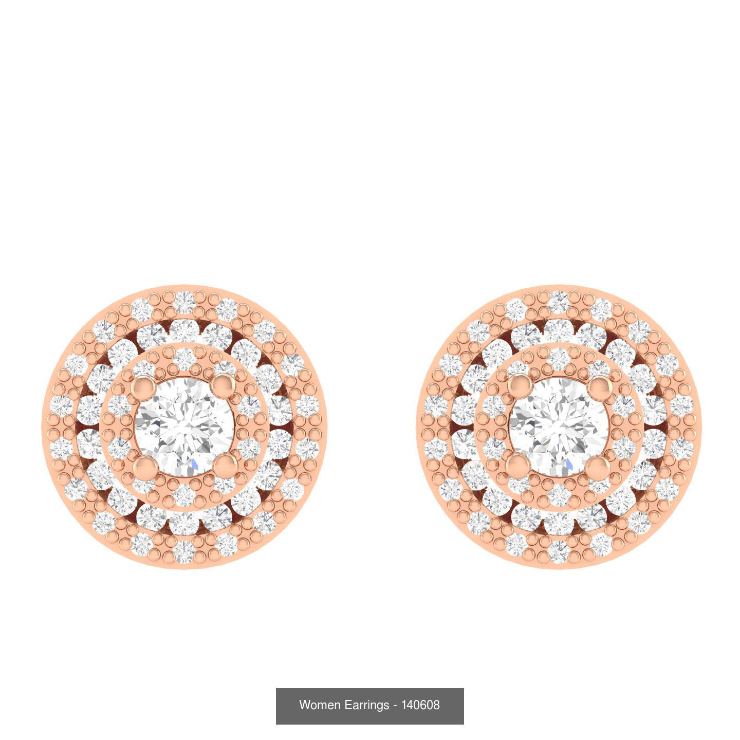 80 Solitaire Diamond studs earrings  3D Model Collection_23