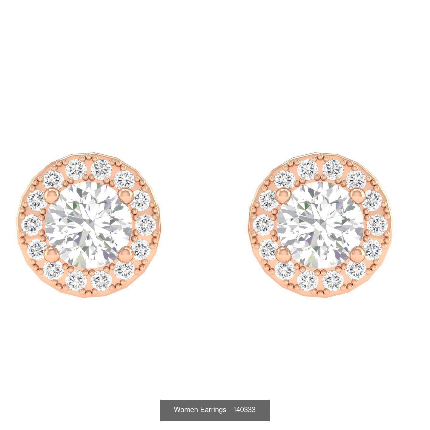80 Solitaire Diamond studs earrings  3D Model Collection_31