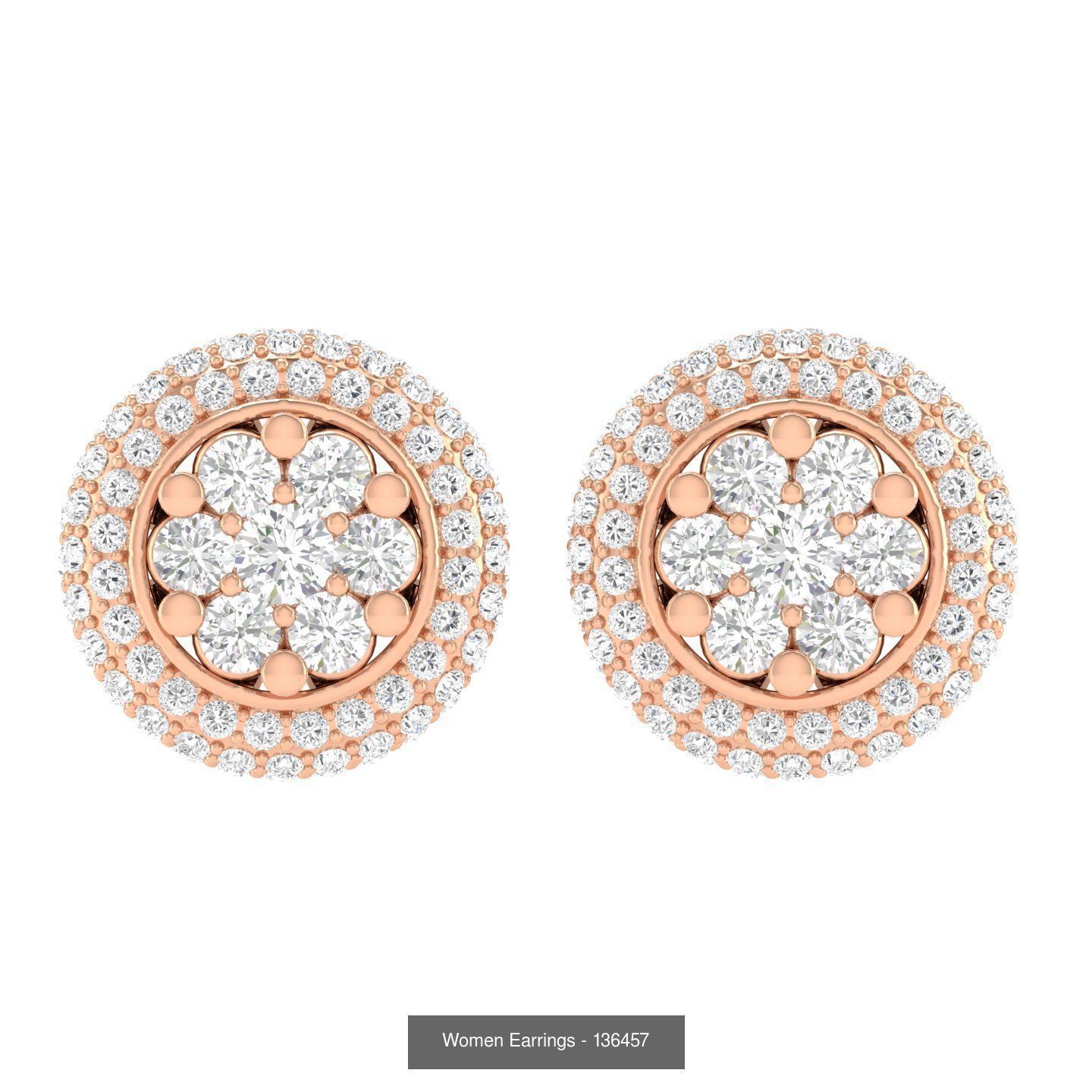 80 Solitaire Diamond studs earrings  3D Model Collection_62