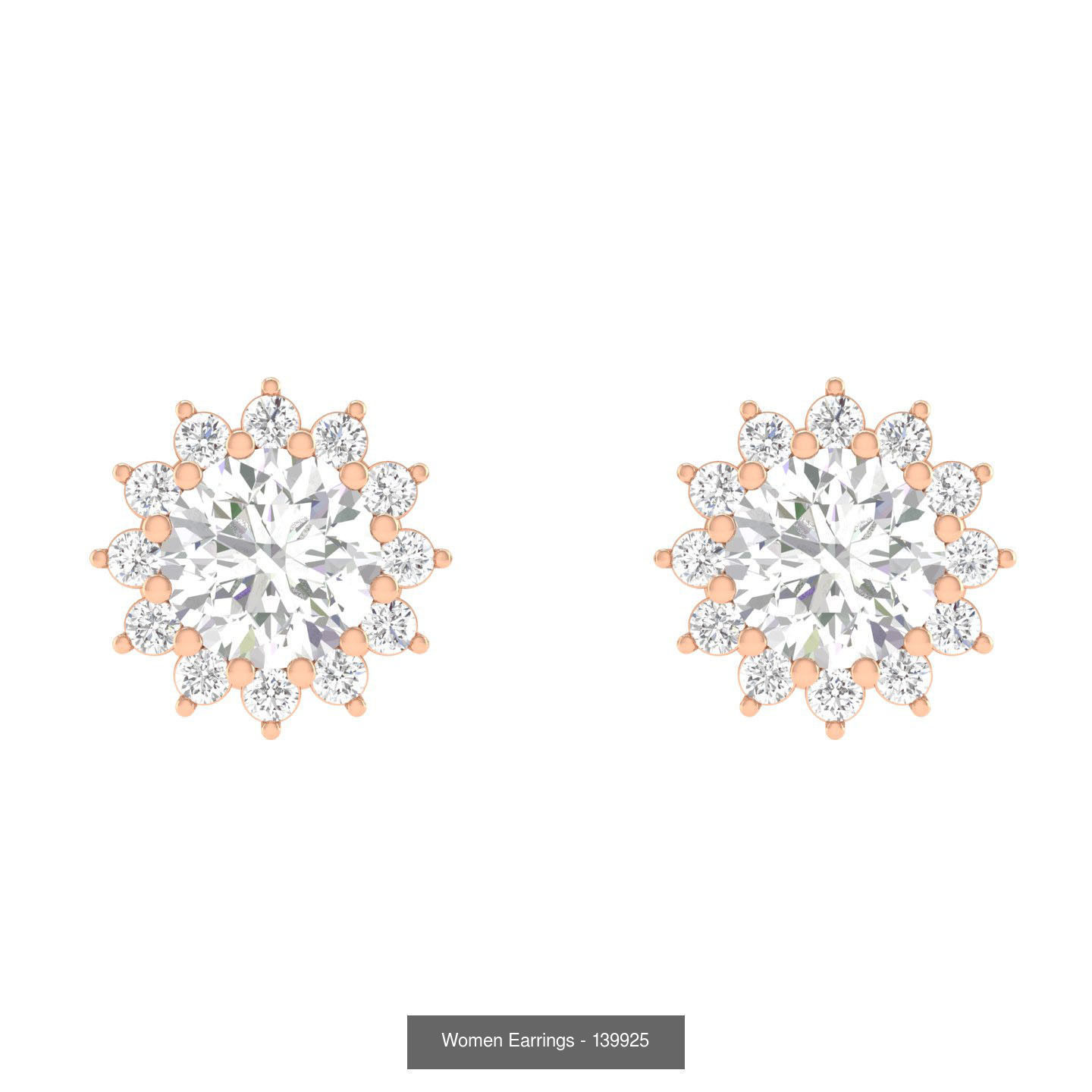 80 Solitaire Diamond studs earrings  3D Model Collection_46