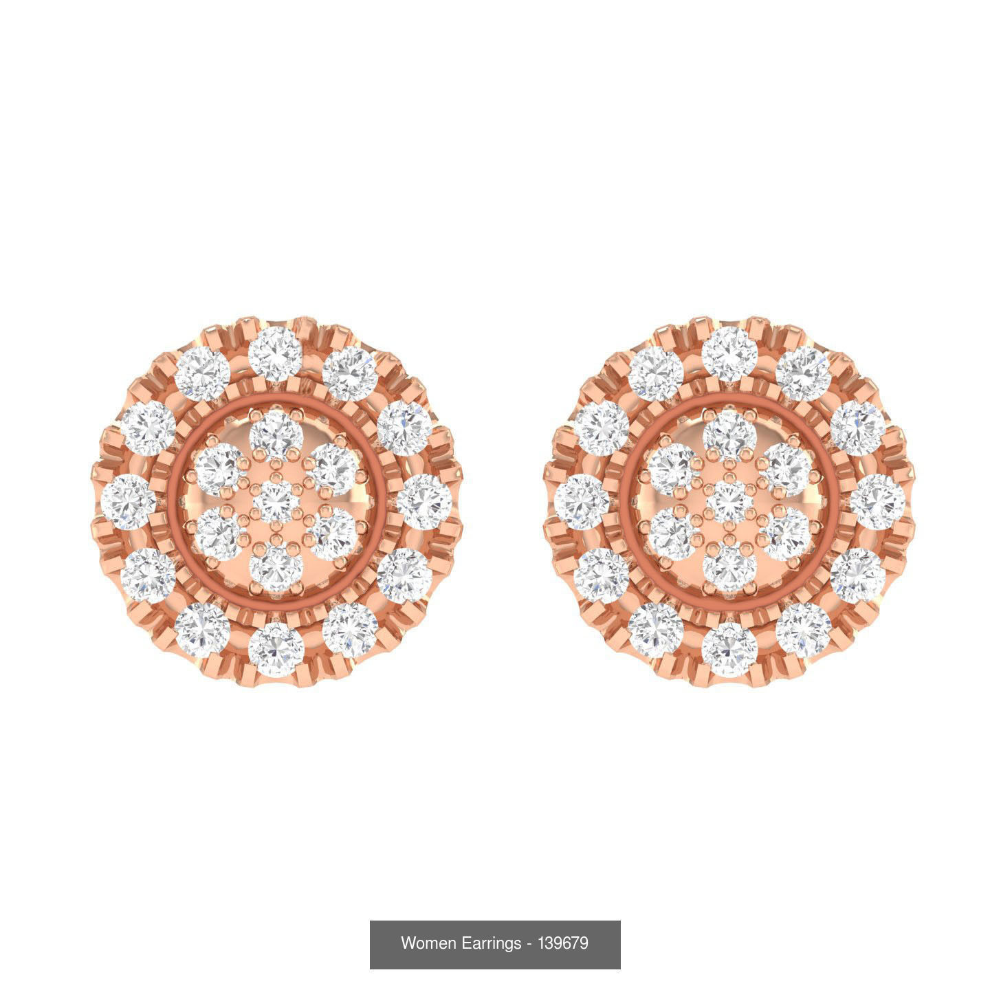 80 Solitaire Diamond studs earrings  3D Model Collection_54