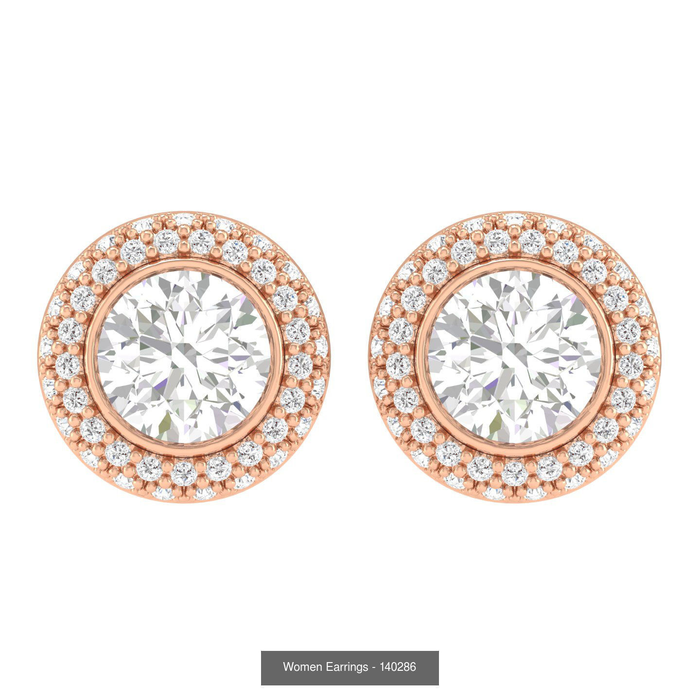 80 Solitaire Diamond studs earrings  3D Model Collection_33