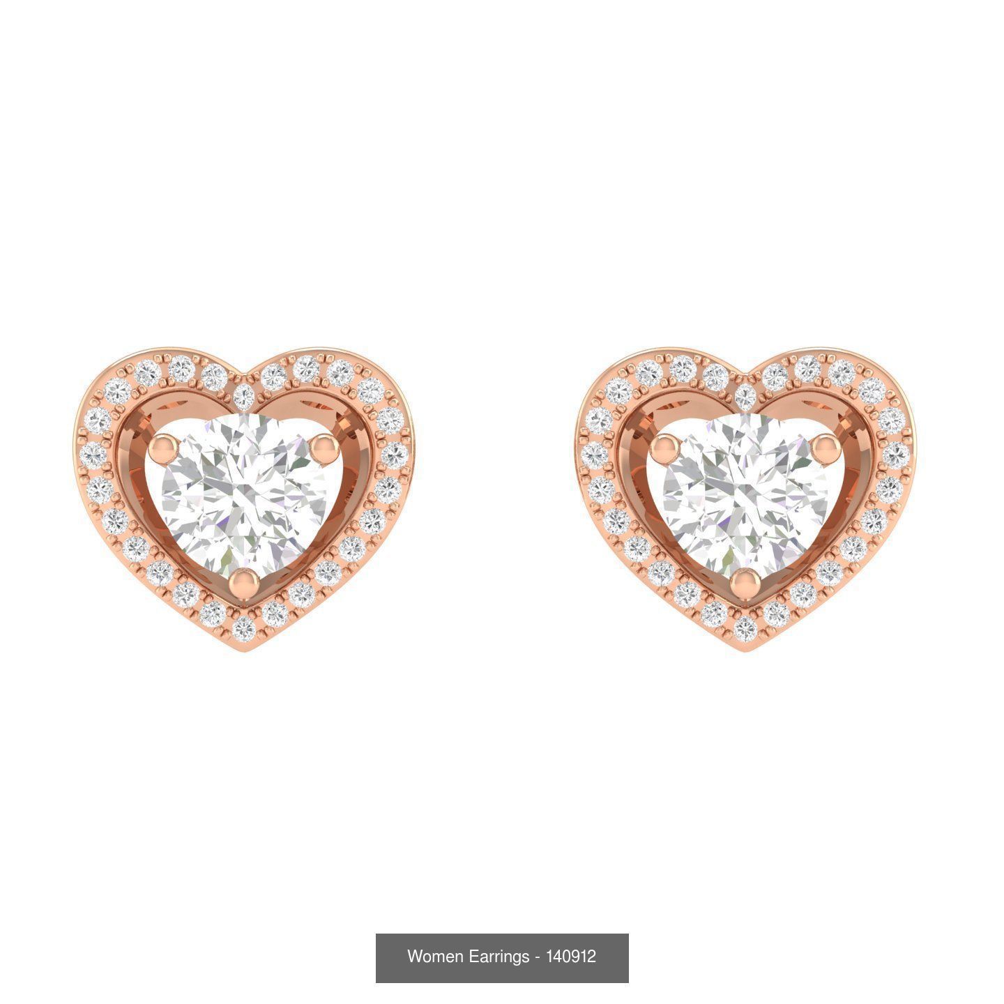 80 Solitaire Diamond studs earrings  3D Model Collection_17