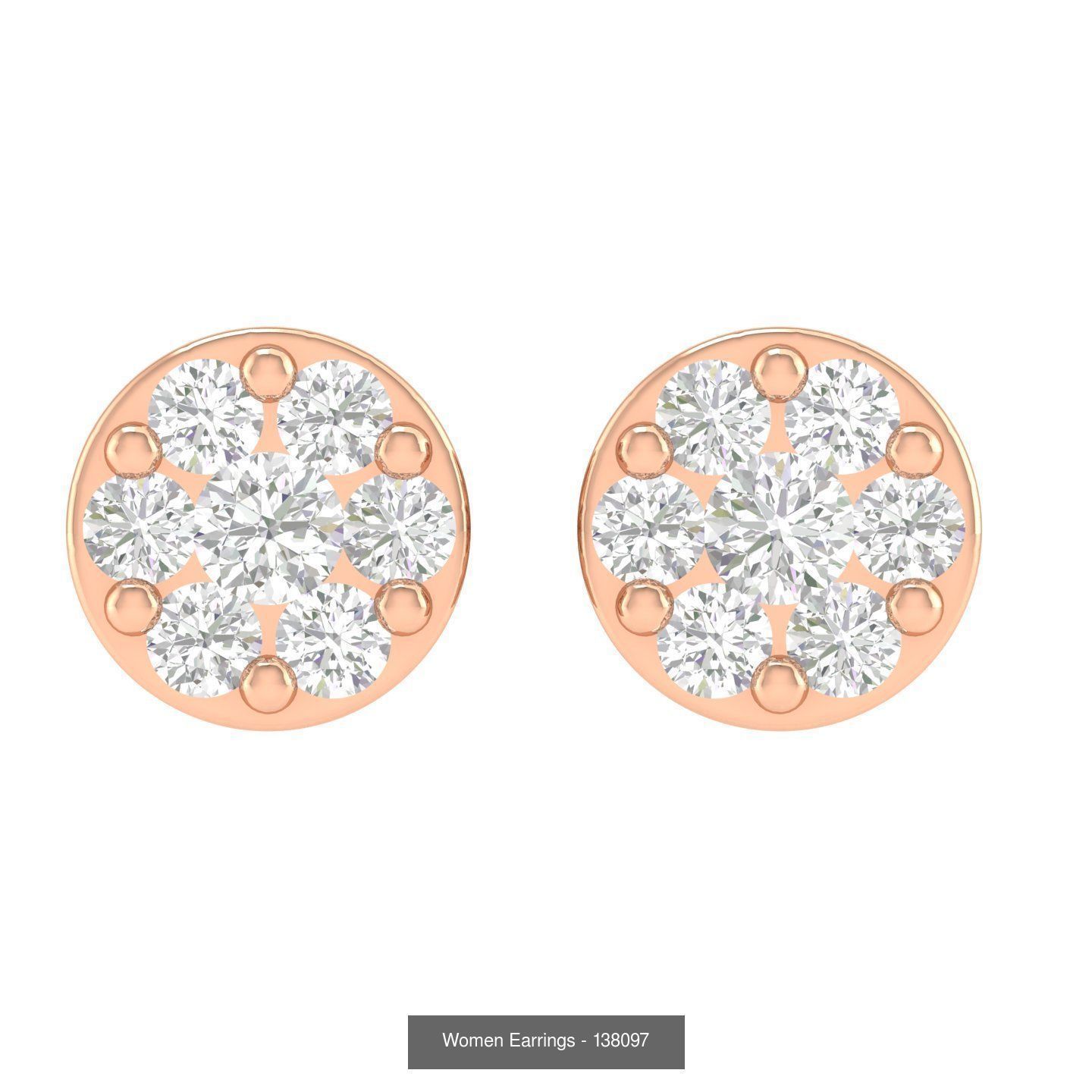 80 Solitaire Diamond studs earrings  3D Model Collection_57