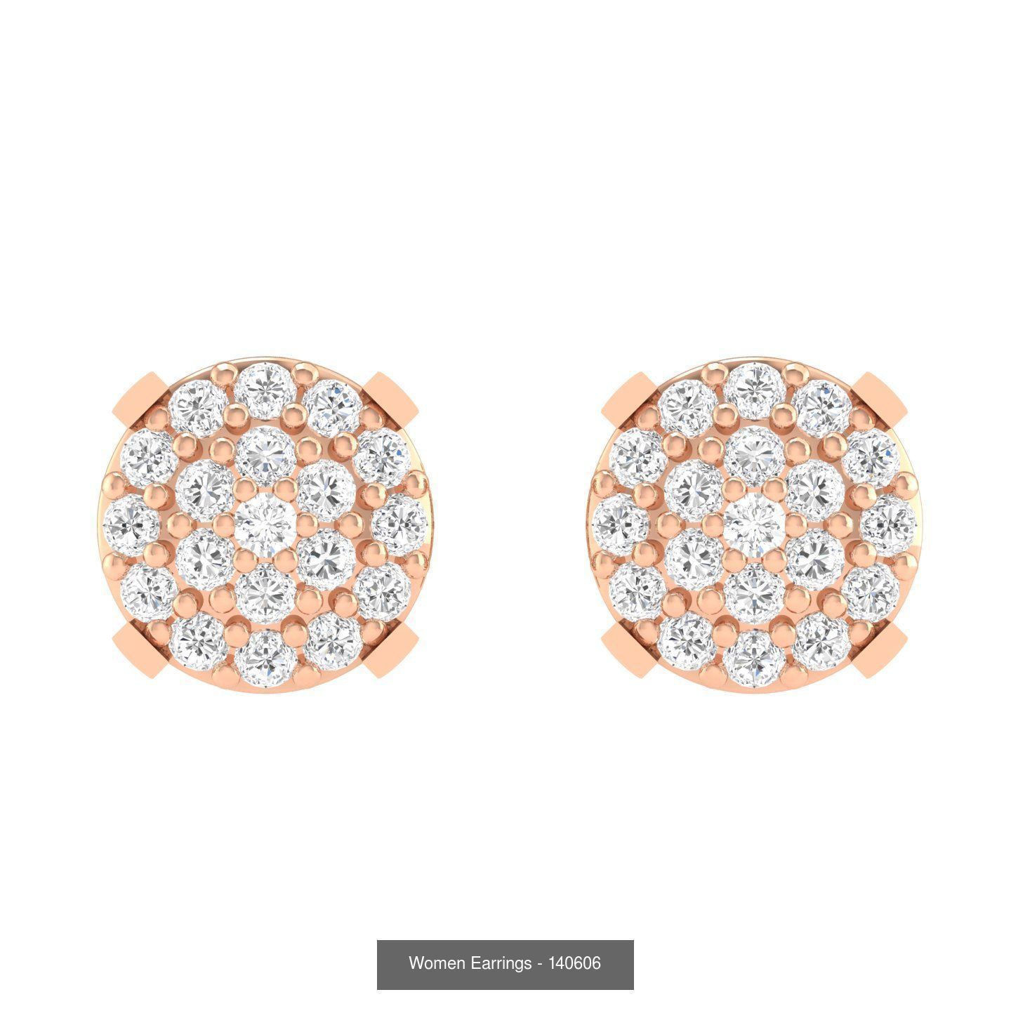 80 Solitaire Diamond studs earrings  3D Model Collection_25