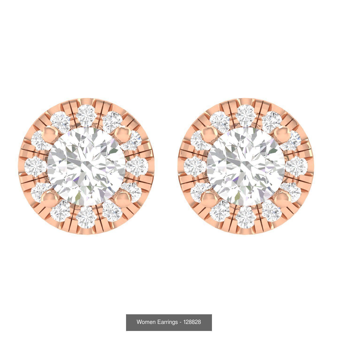 80 Solitaire Diamond studs earrings  3D Model Collection_70