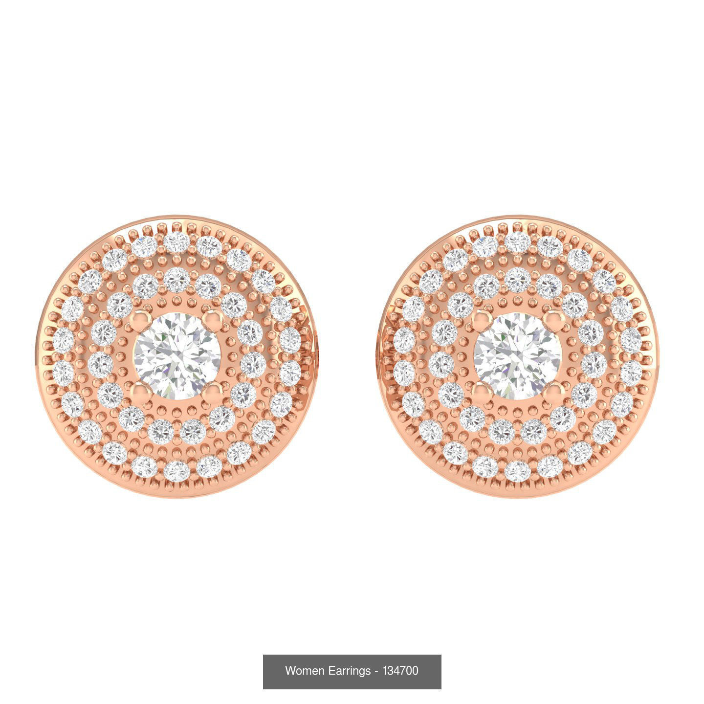 80 Solitaire Diamond studs earrings  3D Model Collection_64