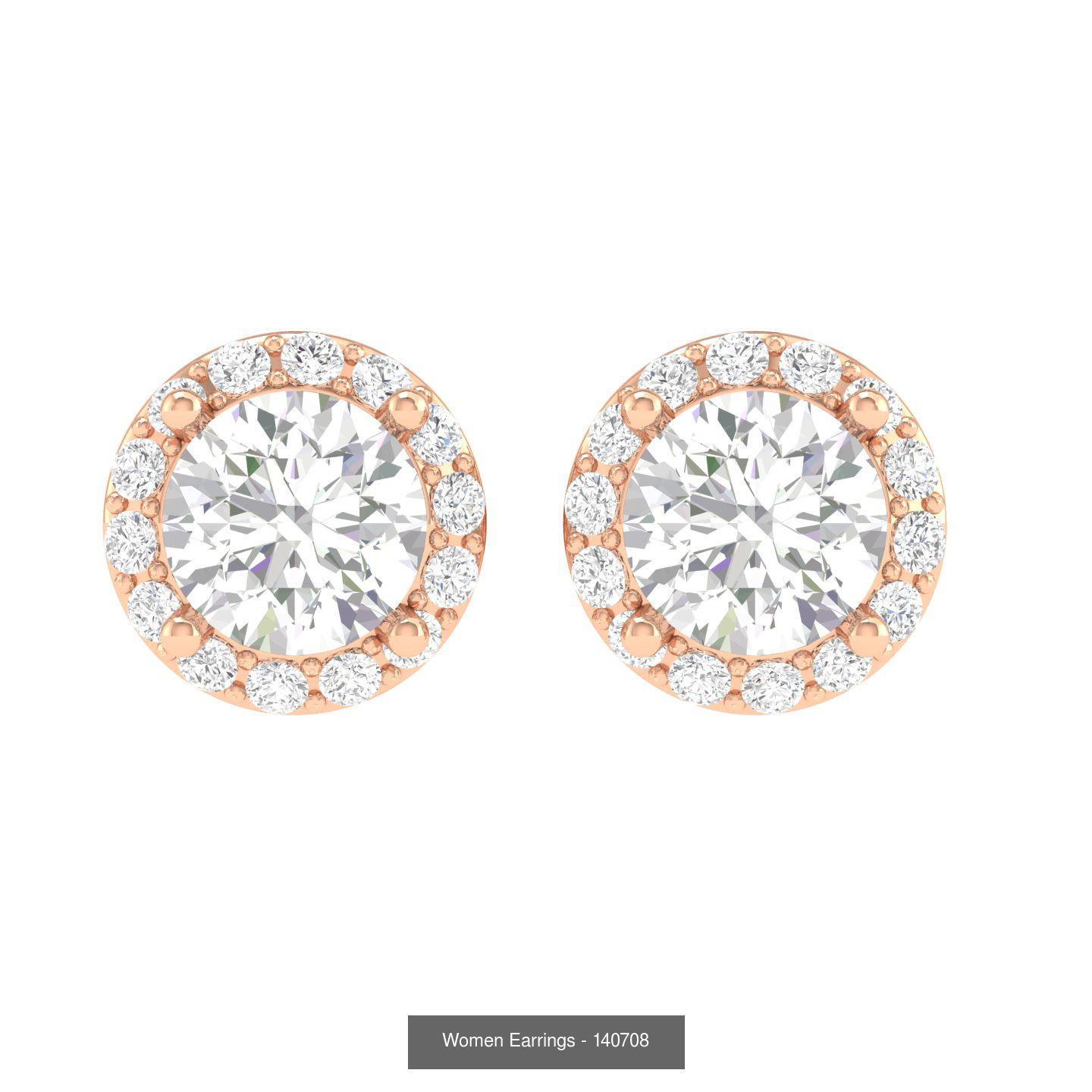 80 Solitaire Diamond studs earrings  3D Model Collection_21
