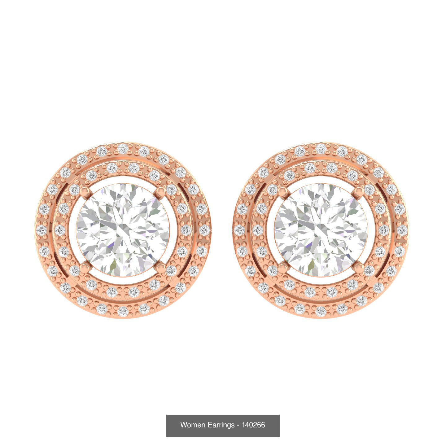 80 Solitaire Diamond studs earrings  3D Model Collection_36