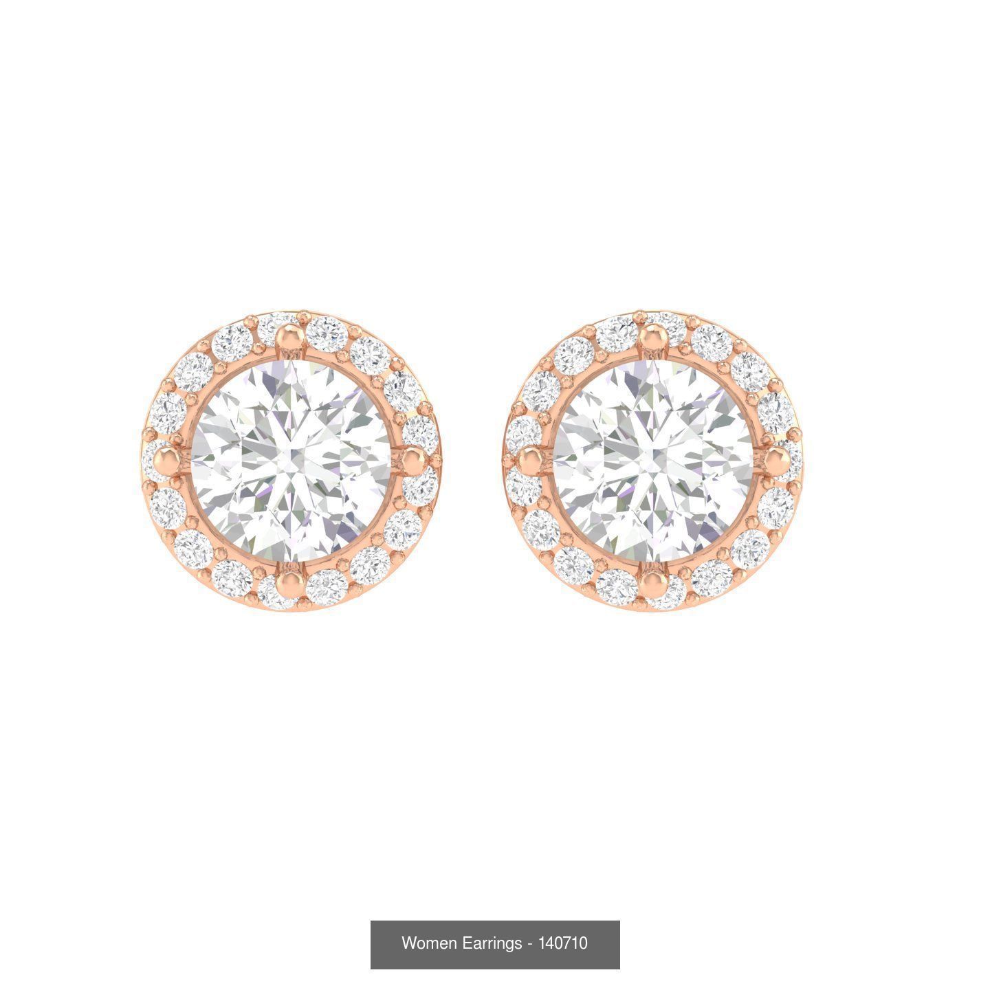 80 Solitaire Diamond studs earrings  3D Model Collection_20