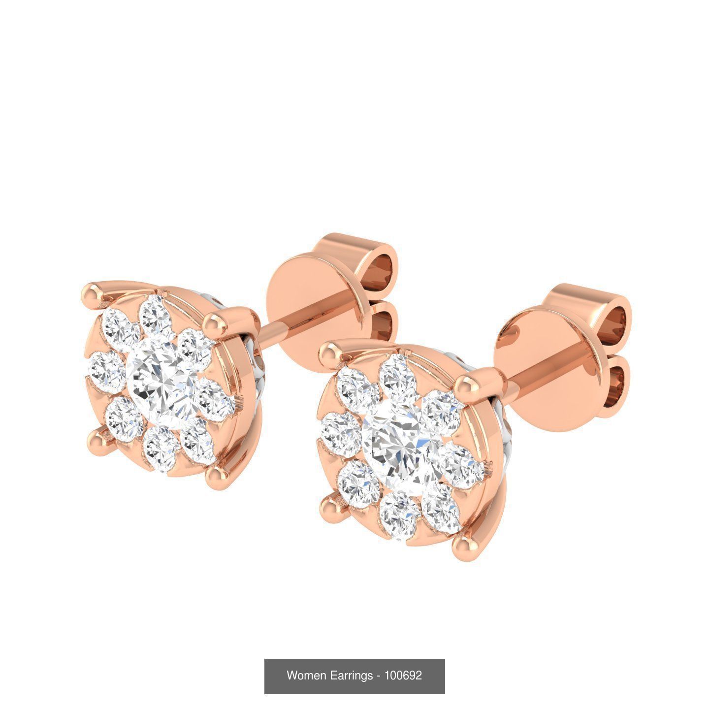 80 Solitaire Diamond studs earrings  3D Model Collection_85