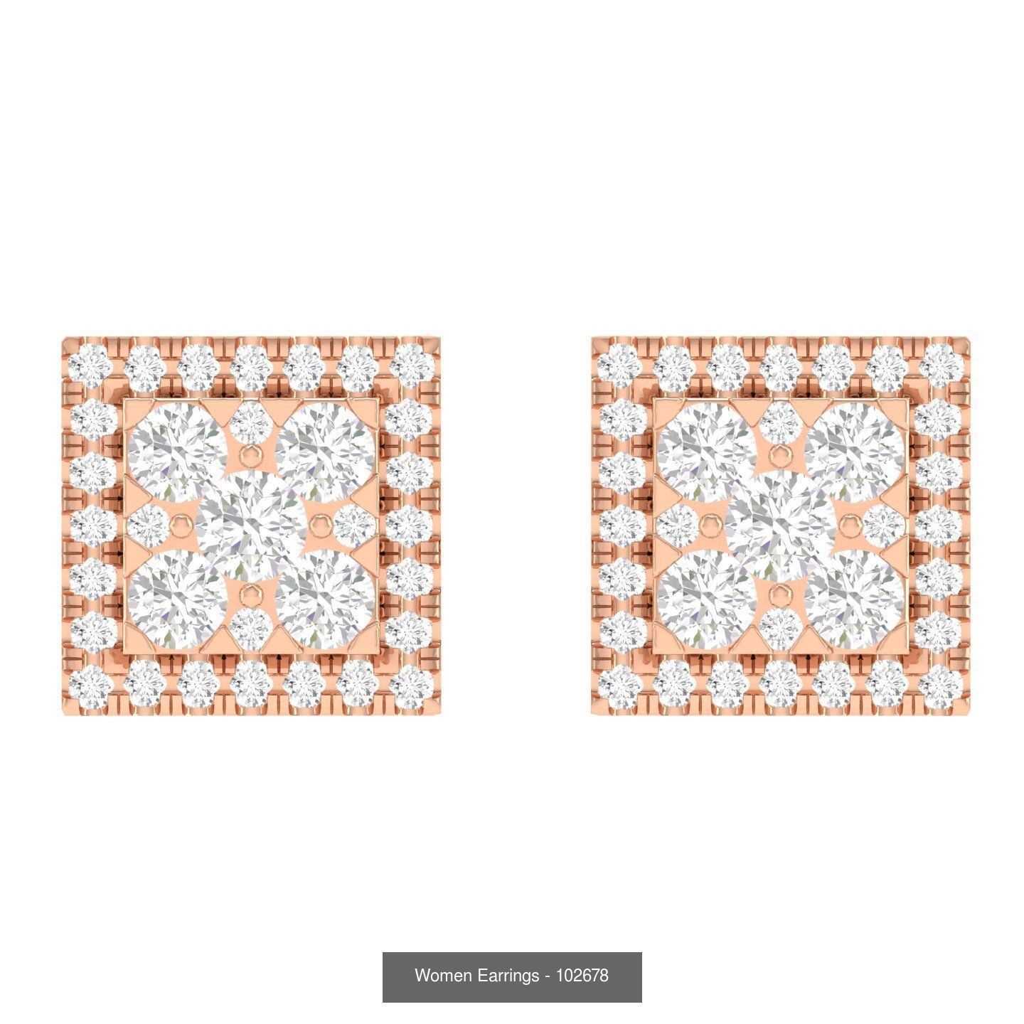 80 Solitaire Diamond studs earrings  3D Model Collection_79