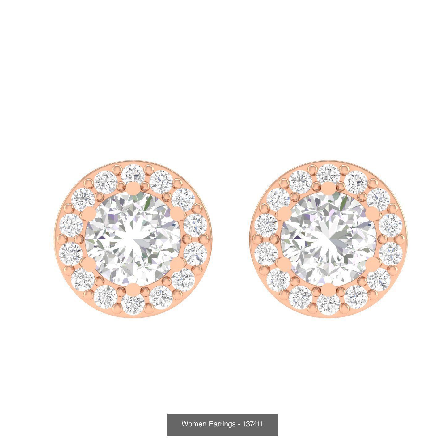 80 Solitaire Diamond studs earrings  3D Model Collection_59
