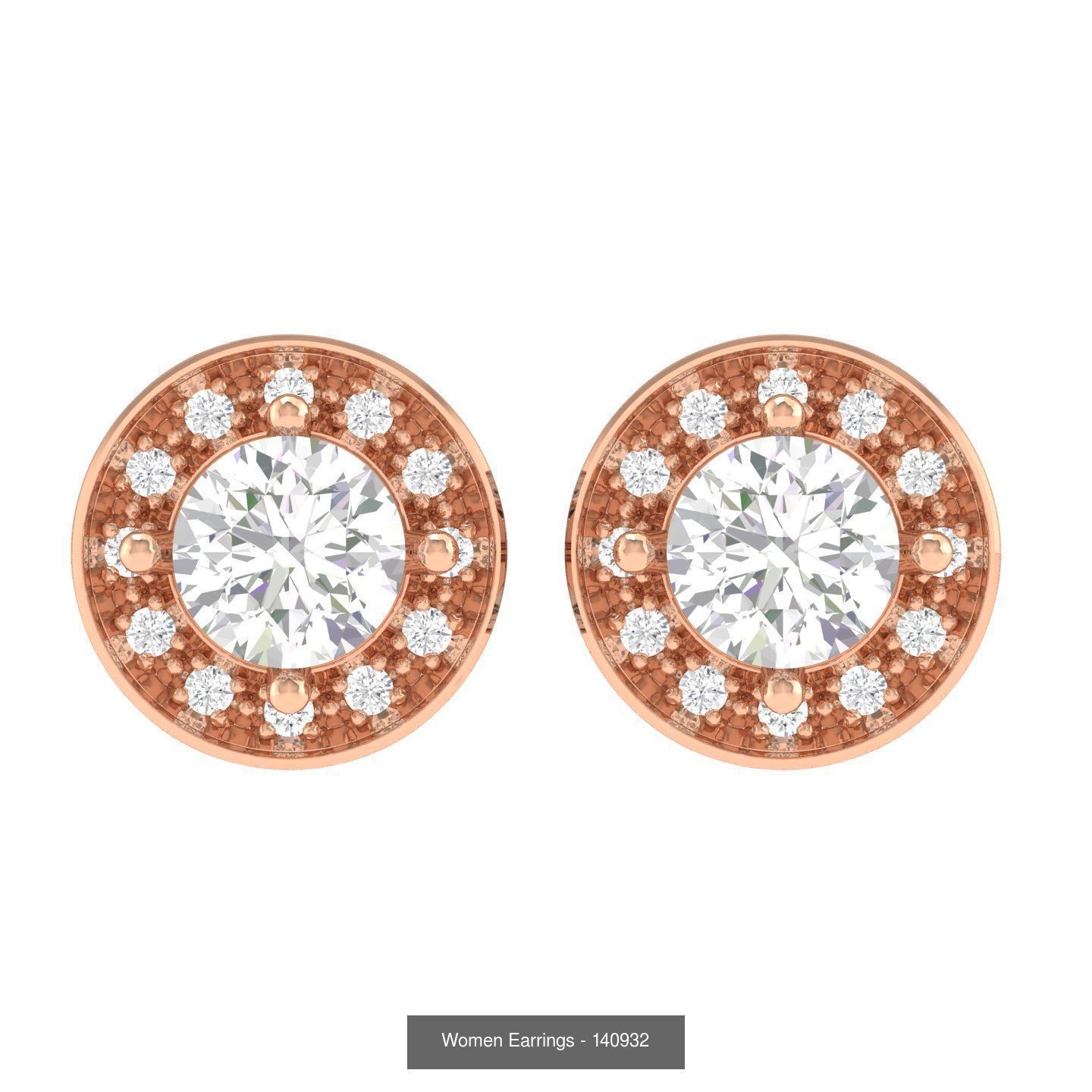 80 Solitaire Diamond studs earrings  3D Model Collection_16