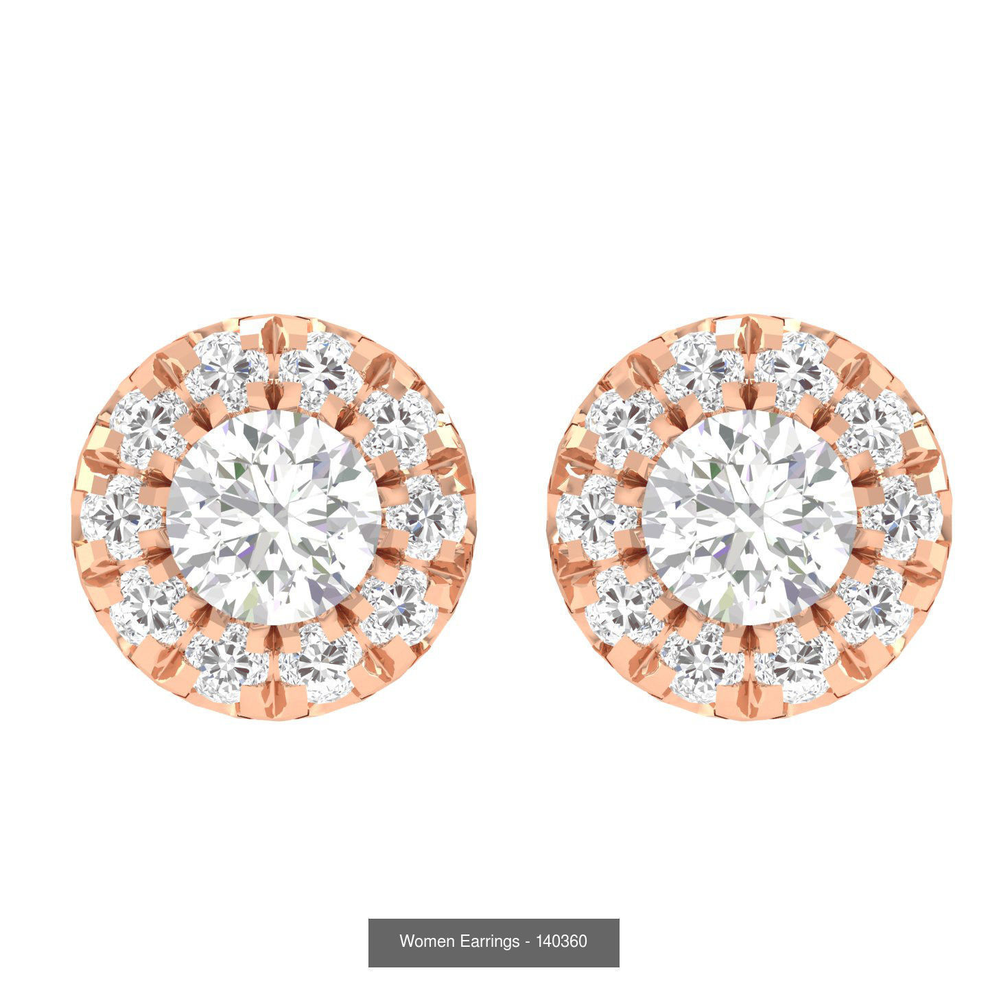 80 Solitaire Diamond studs earrings  3D Model Collection_27