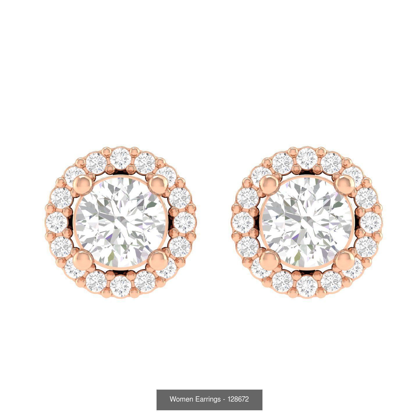 80 Solitaire Diamond studs earrings  3D Model Collection_72