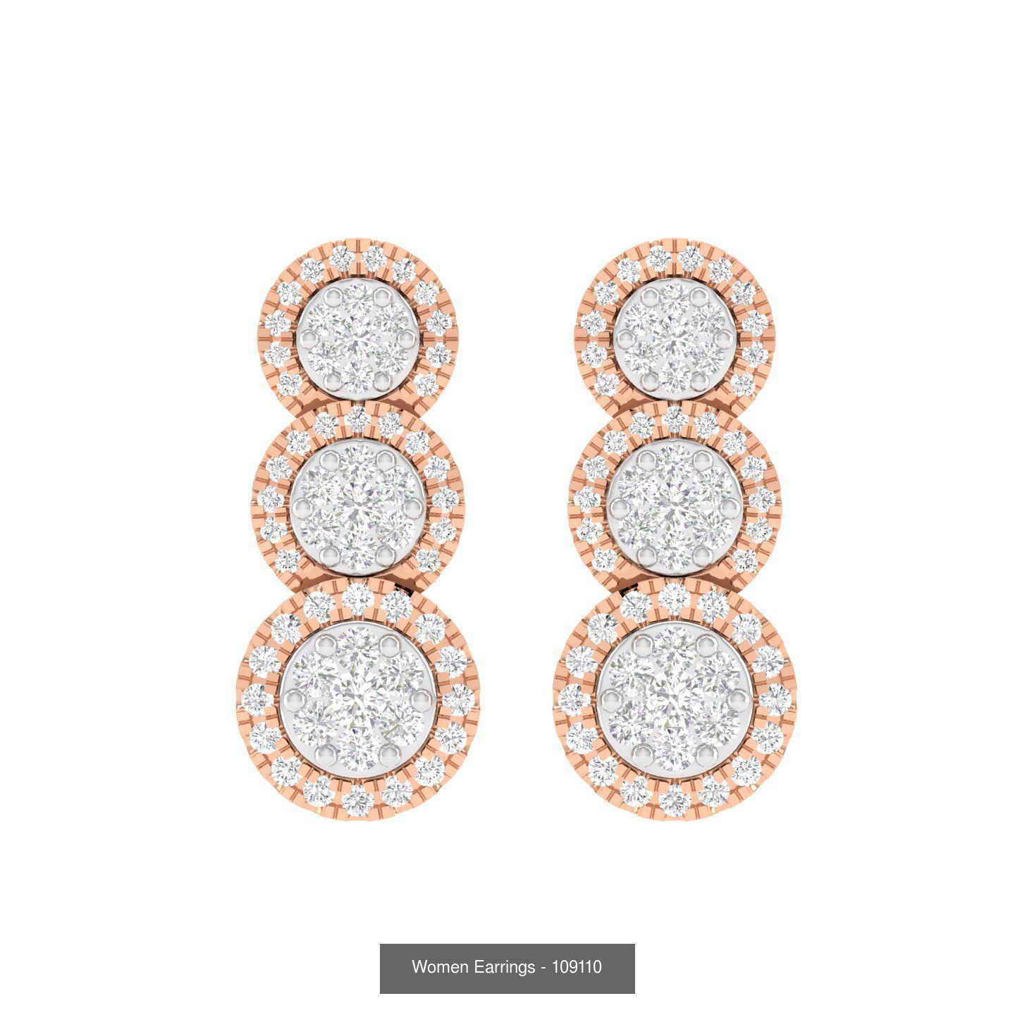 80 Solitaire Diamond studs earrings  3D Model Collection_78
