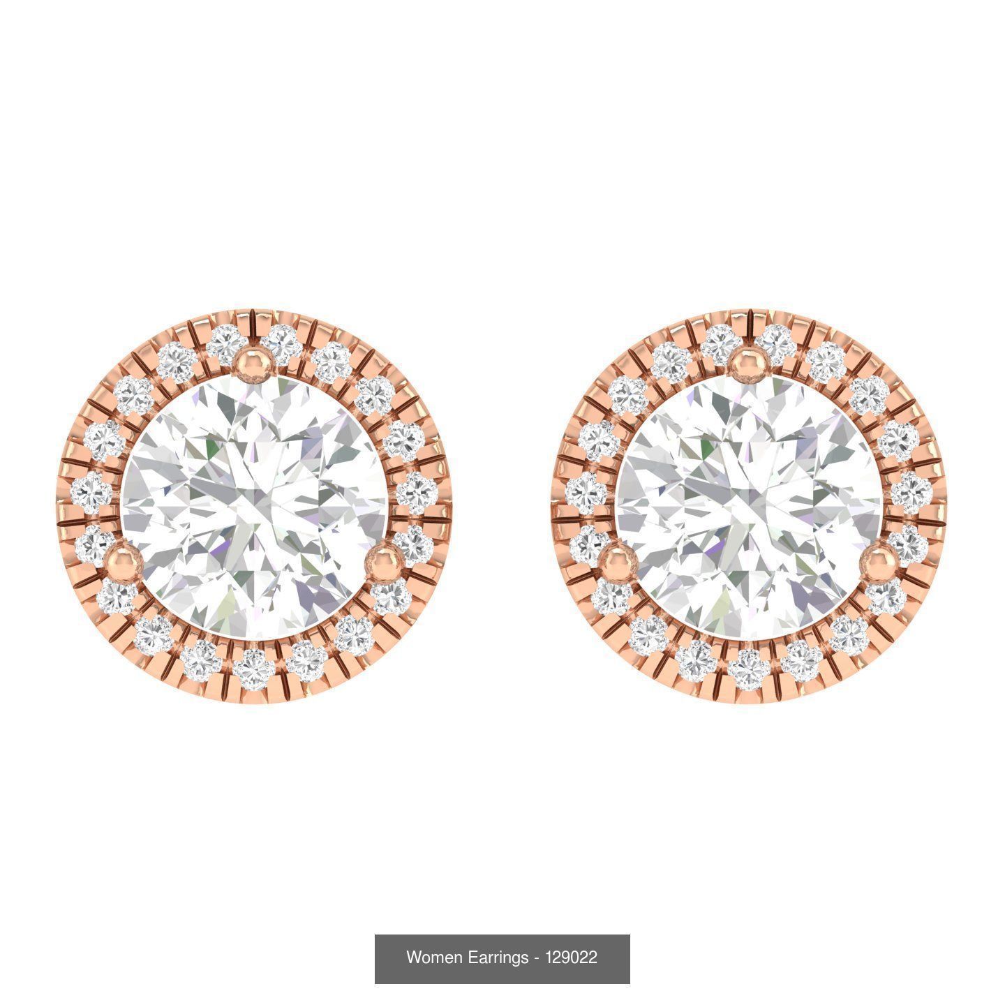 80 Solitaire Diamond studs earrings  3D Model Collection_69